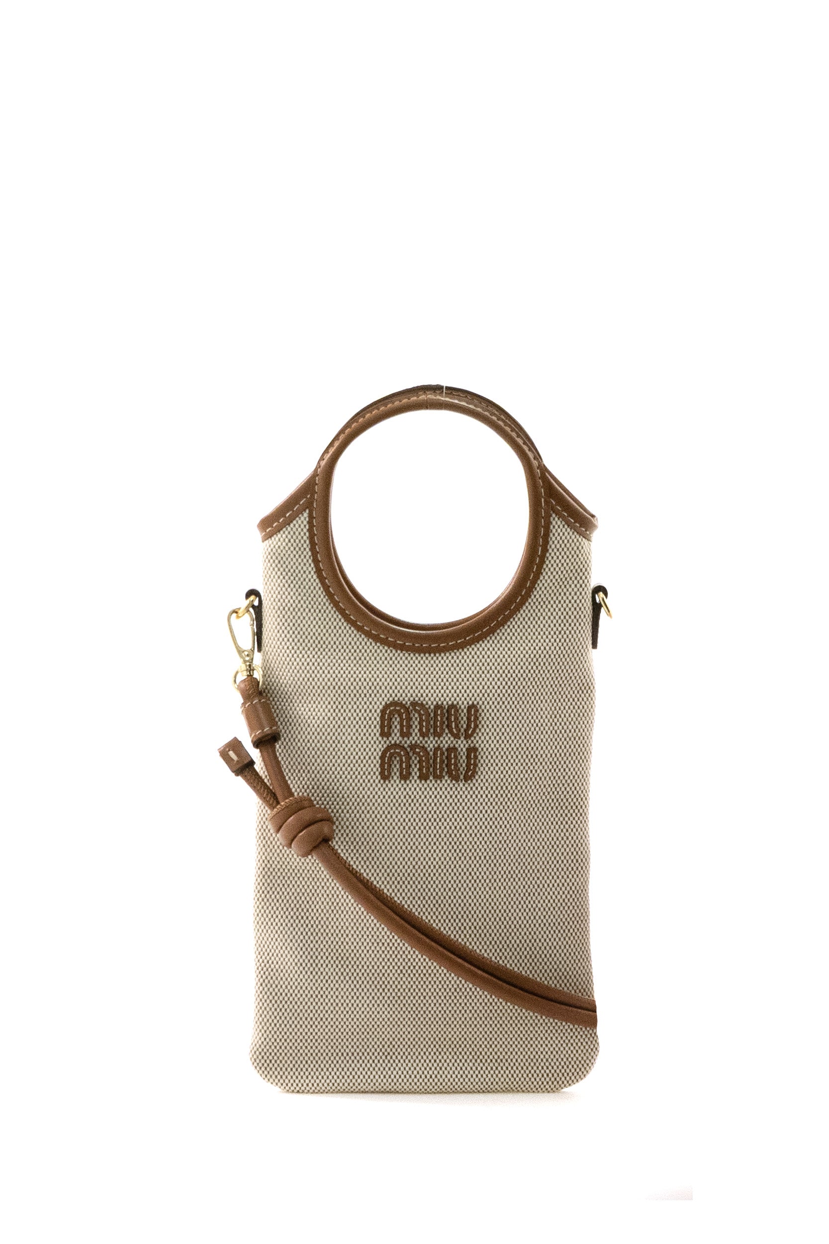 Pouch in Canapa e Pelle<BR/> 5ZT080 ACRN F062F MIU MIU 