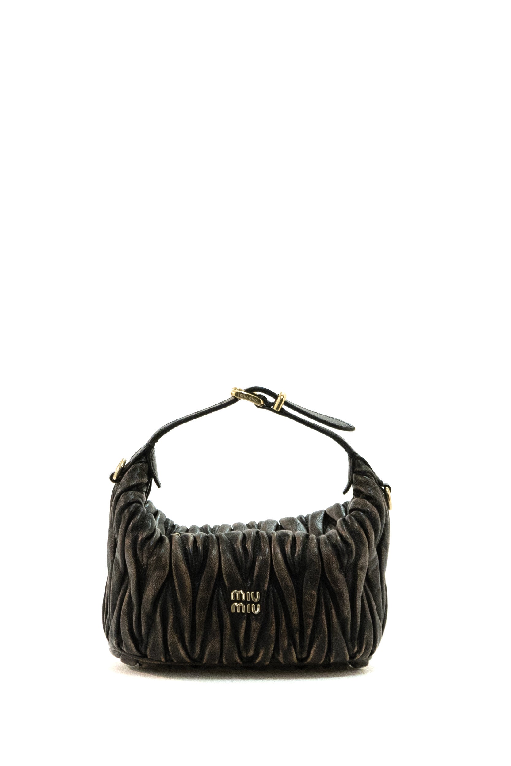 Pouch in nappa matelassé vintage color marrone<BR/> 5BP100 AF6Q F0201 MIU MIU 