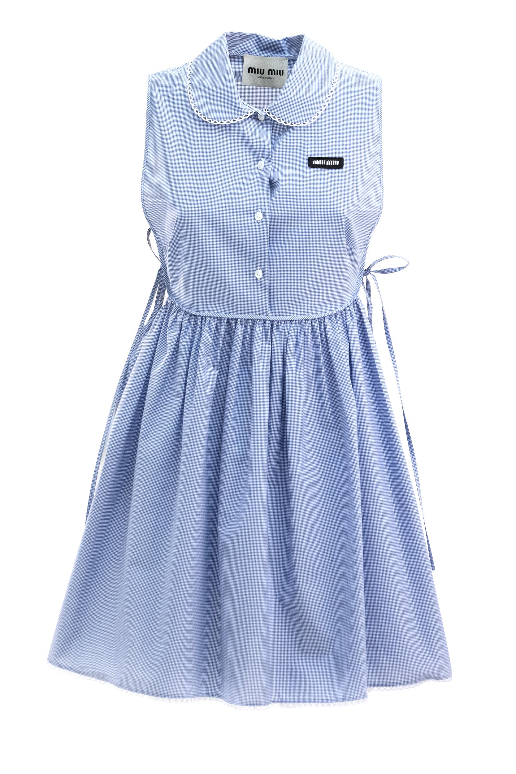 Abito in Popeline Vichy<BR/> MF6203 S OOO 187G F0AZ1 MIU MIU 