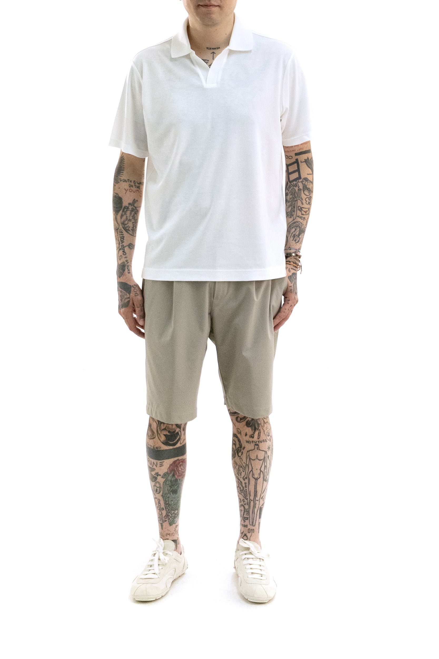 Bermuda in tessuto tecnico di colore beige<BR/> 25414078 128 PAUL & SHARK 