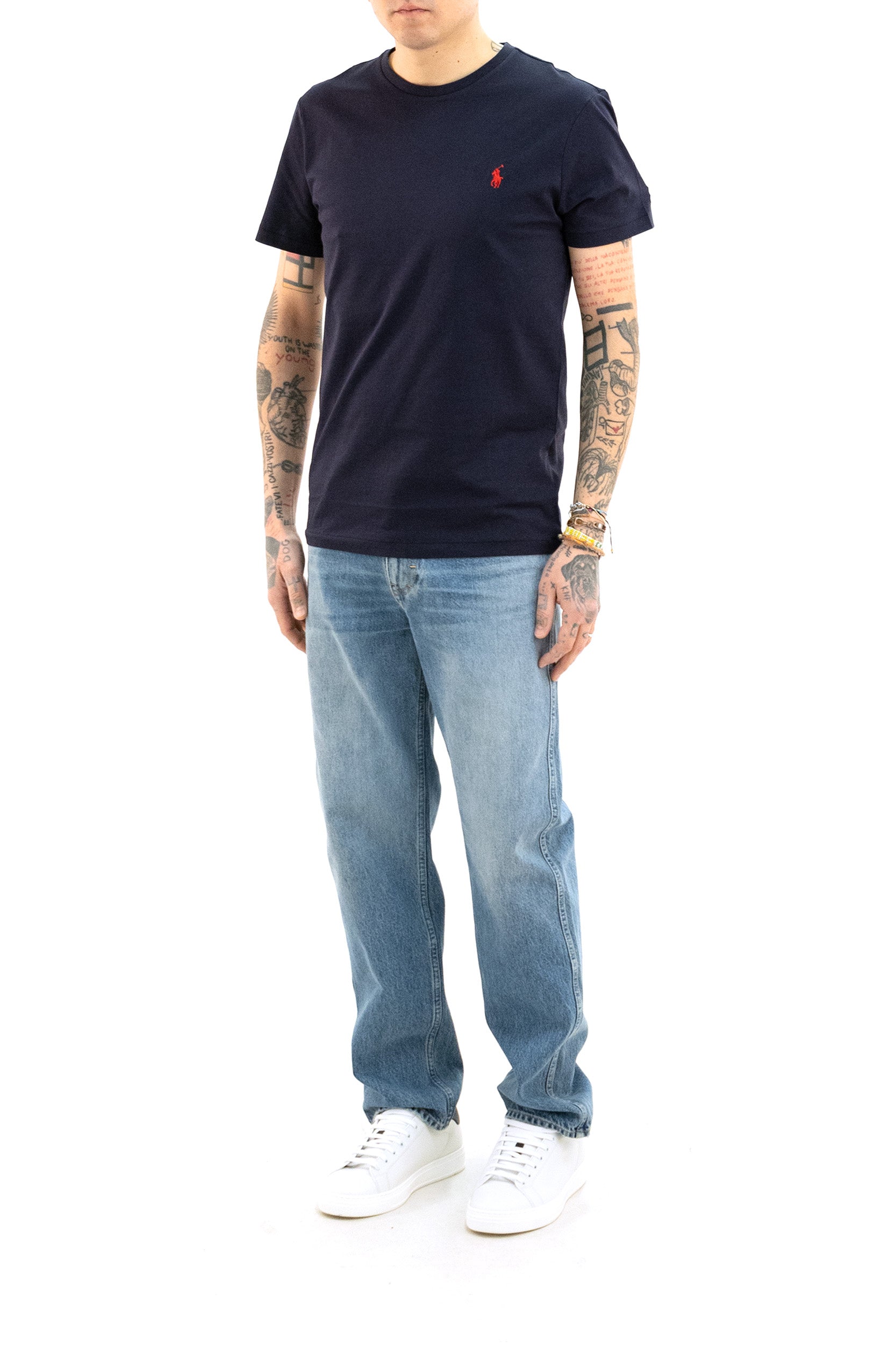 POLO RALPH LAUREN T-shirt in cotone di colore blu, vista 2