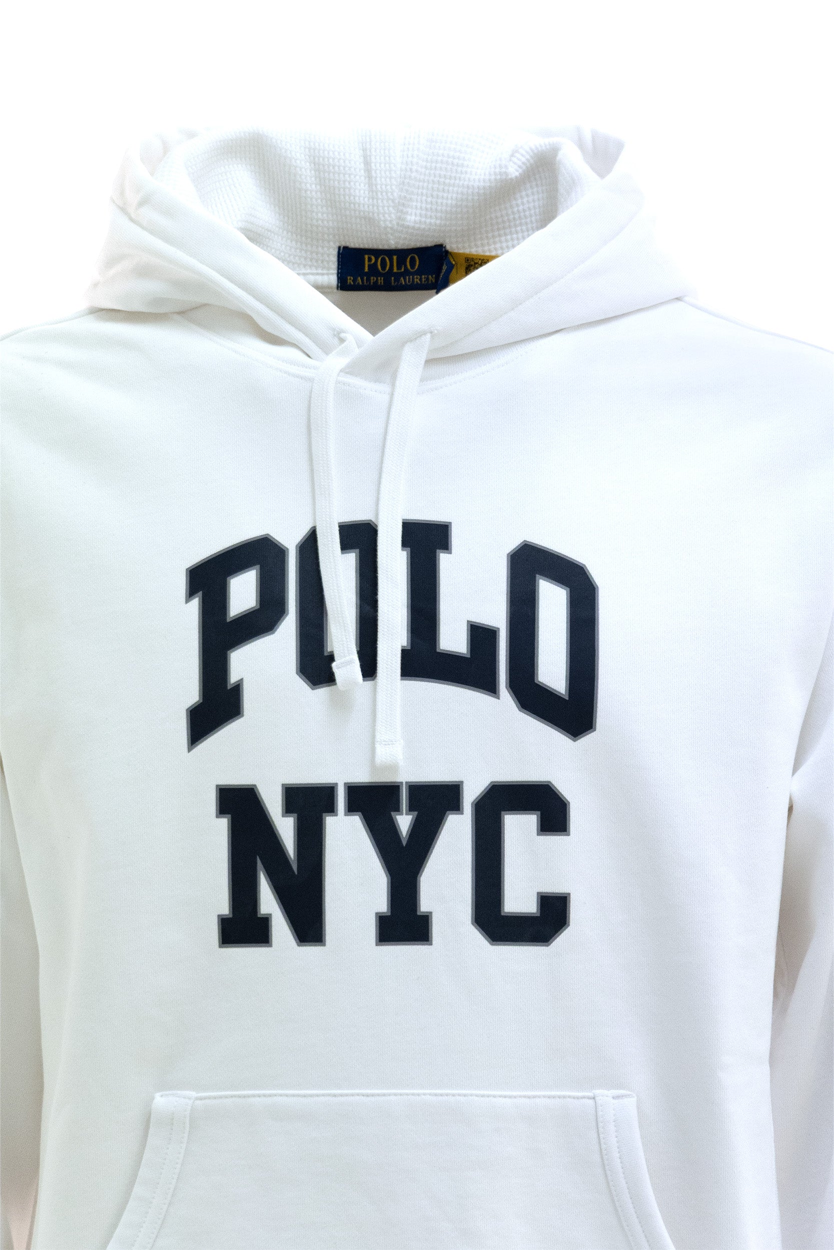 Felpa con cappuccio in cotone di colore bianco<BR/> 710A13245002 WHITE POLO RALPH LAUREN 