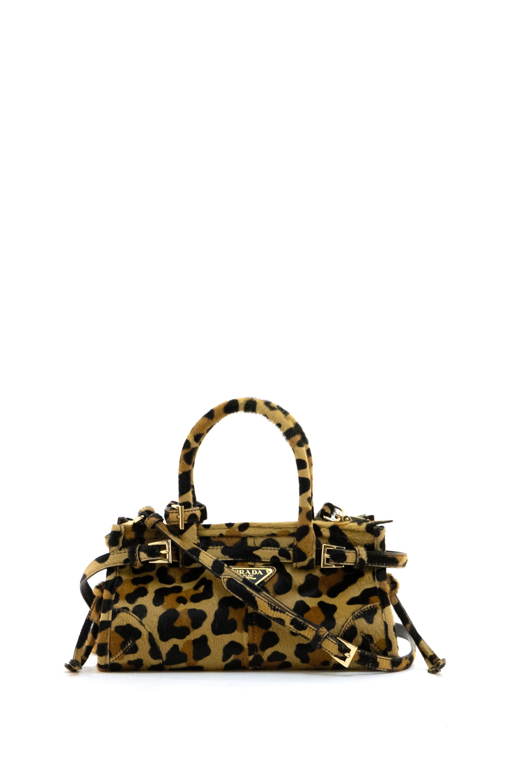 Borsa Bonnie in cavallino stampa animalier<BR/> 1BA486 2C7B F0151 PRADA 