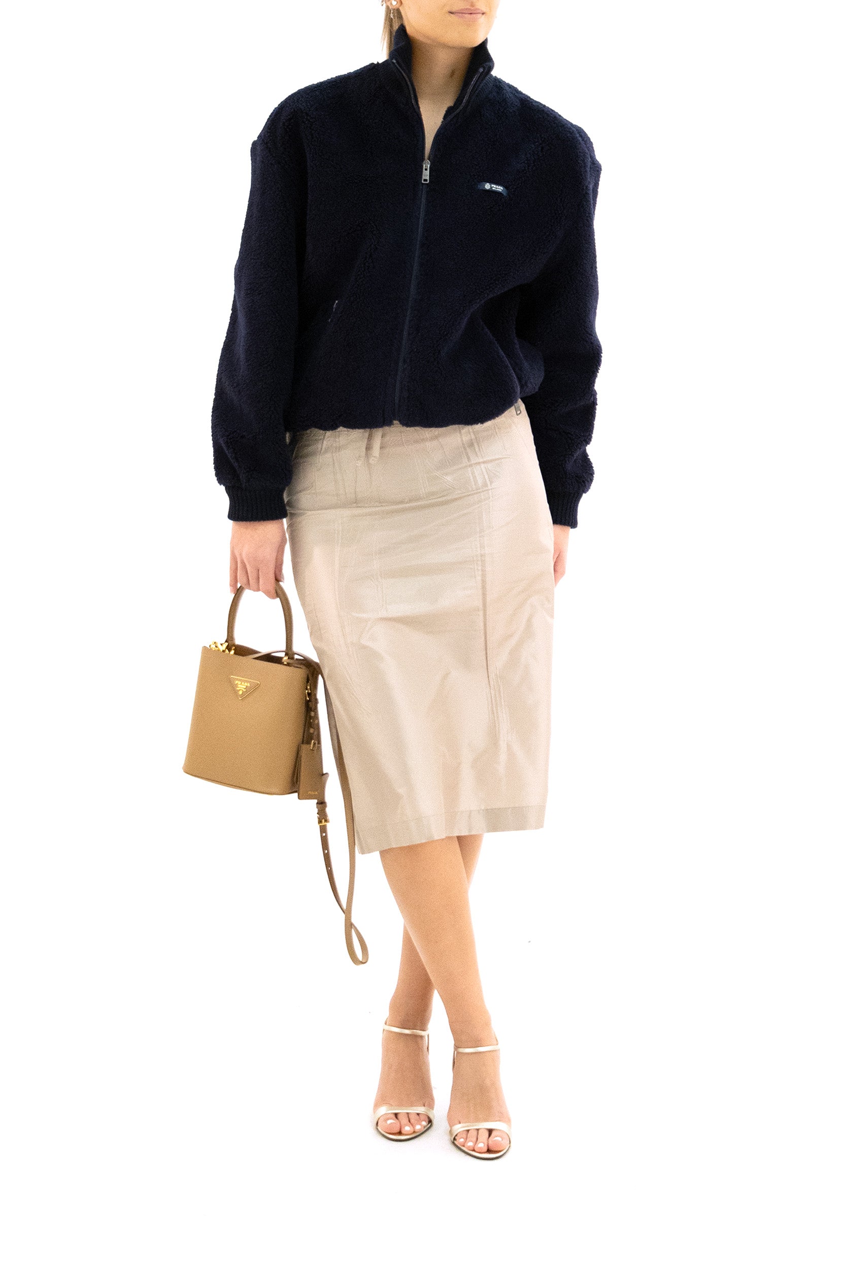 Giubbotto in pile di colore blu<BR/> 292343 S OOO 17VA F0124 PRADA 