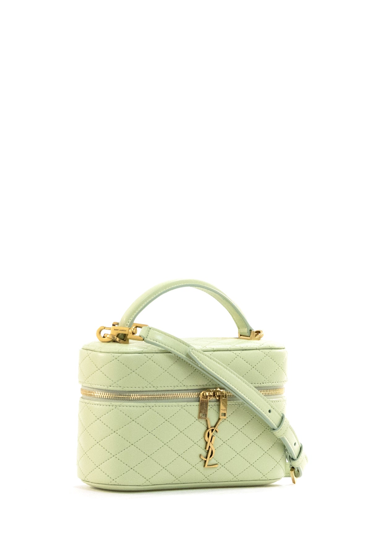 SAINT LAURENT Borsa Vanity Gaby in nappa matelassè., Verde, vista 2