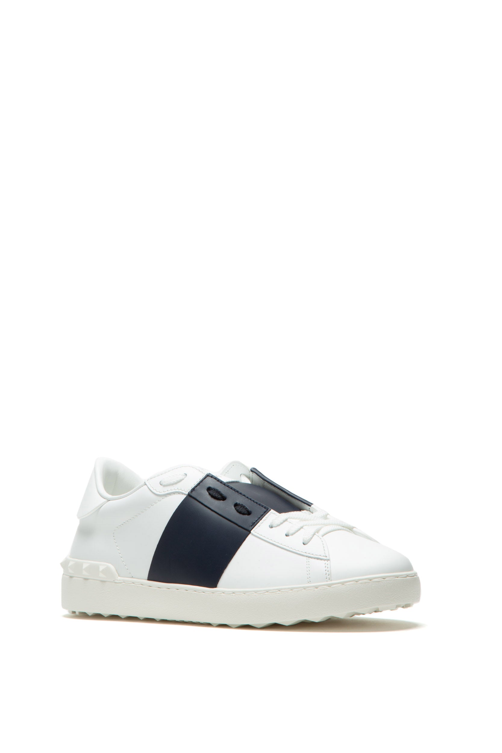Sneakers Open low-top in pelle liscia color bianco con fasce laterali in pelle color blu 8Y2S0830BLU M15 VALENTINO GARAVANI 
