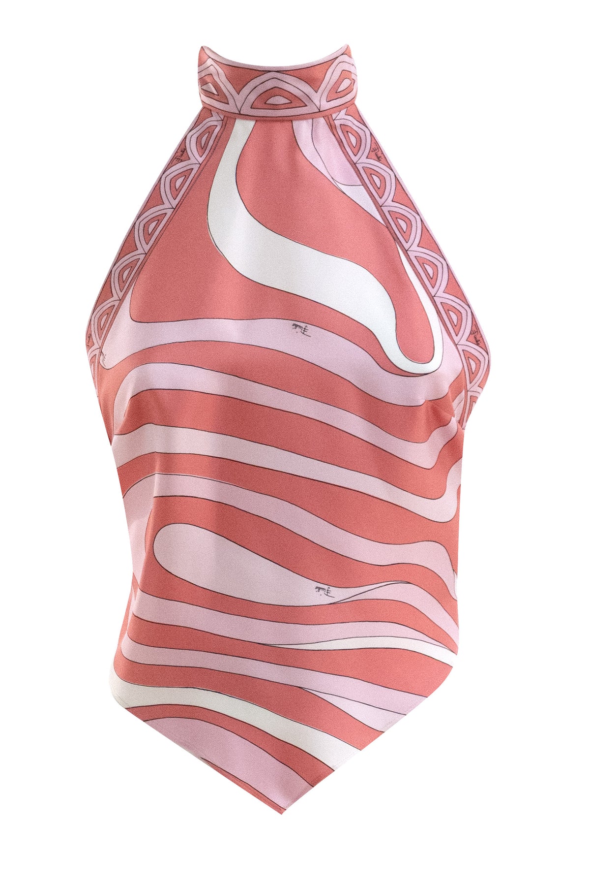 EMILIO PUCCI Top Silk Scarf with Iridescent Print, Rosa
