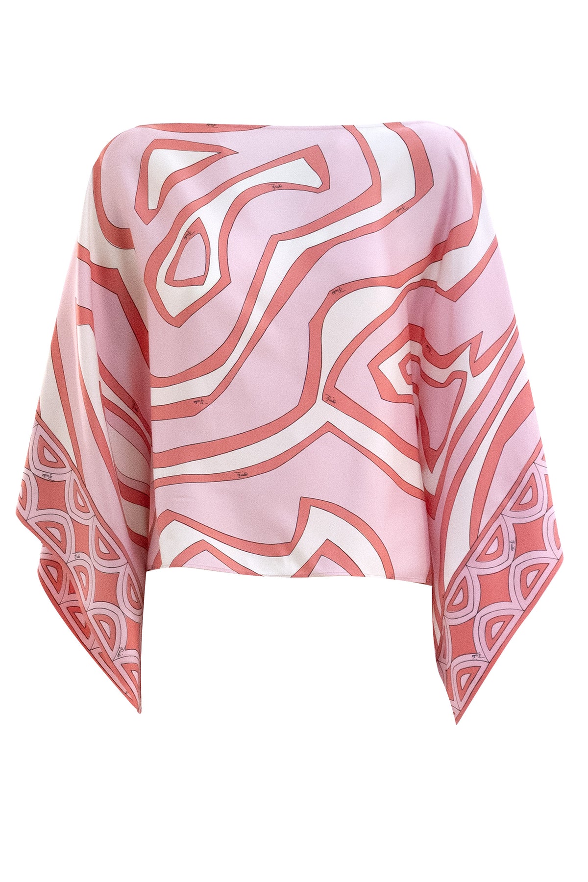 EMILIO PUCCI Silk Blouse with Iris Print, Rosa