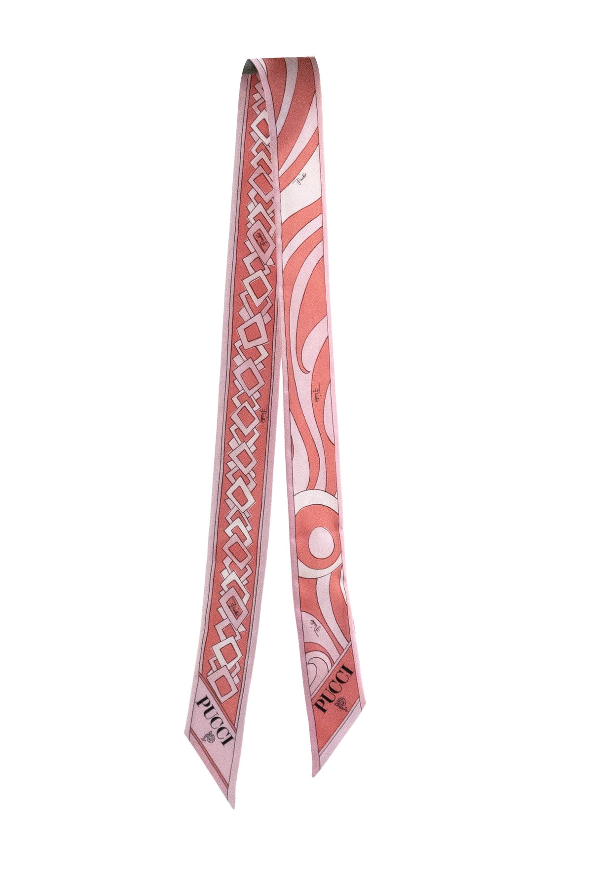 EMILIO PUCCI Silk Bandeau Scarf with Iris Print, Rosa