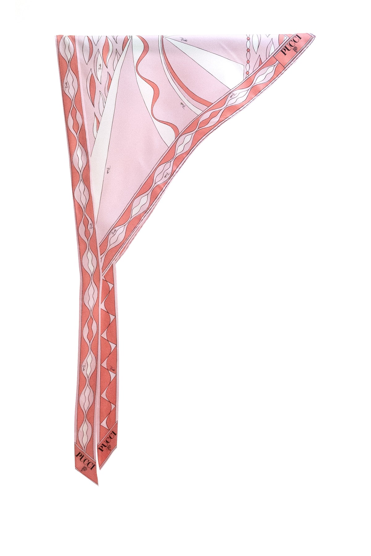 EMILIO PUCCI Triangle Silk Scarf with Dune Print, Rosa