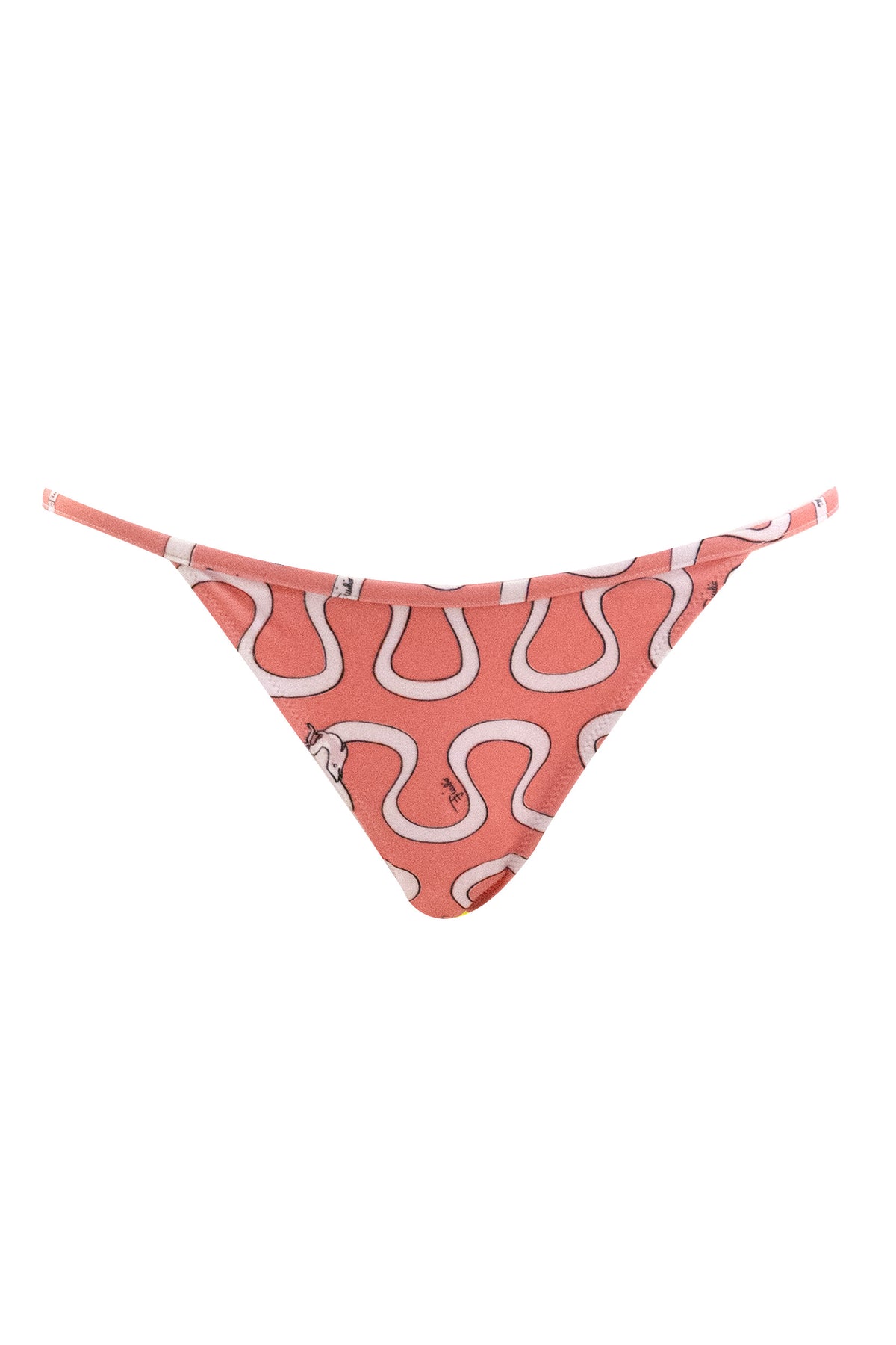 EMILIO PUCCI Bikini Slip in Technical Fabric with Wave Print, Rosa