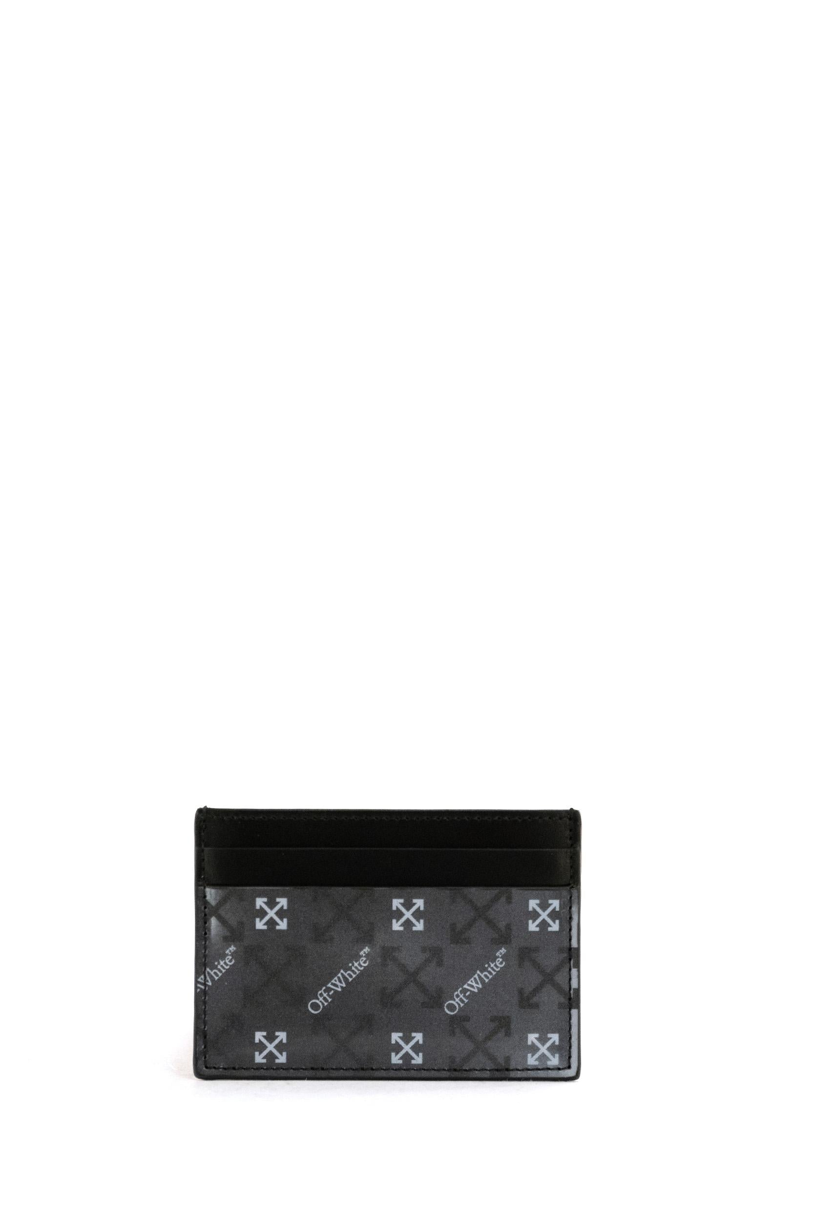 Porta carte Arrow Reflective di colore nero<BR/> OMND09RF25LEA001 1080 OFF WHITE 