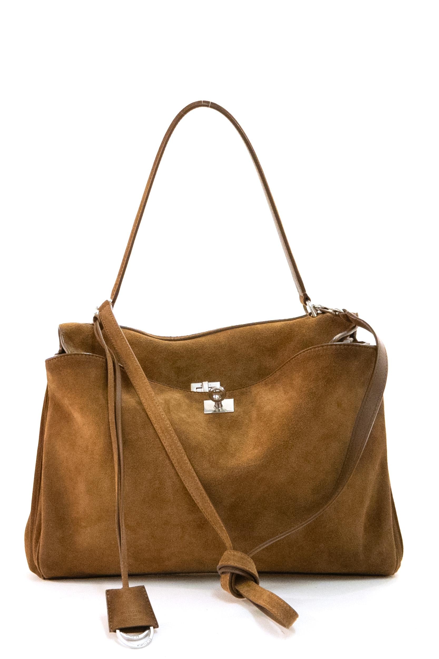 Borsa Rodeo in suede color marrone<BR/> 789772 2AB4G 2533 BALENCIAGA 