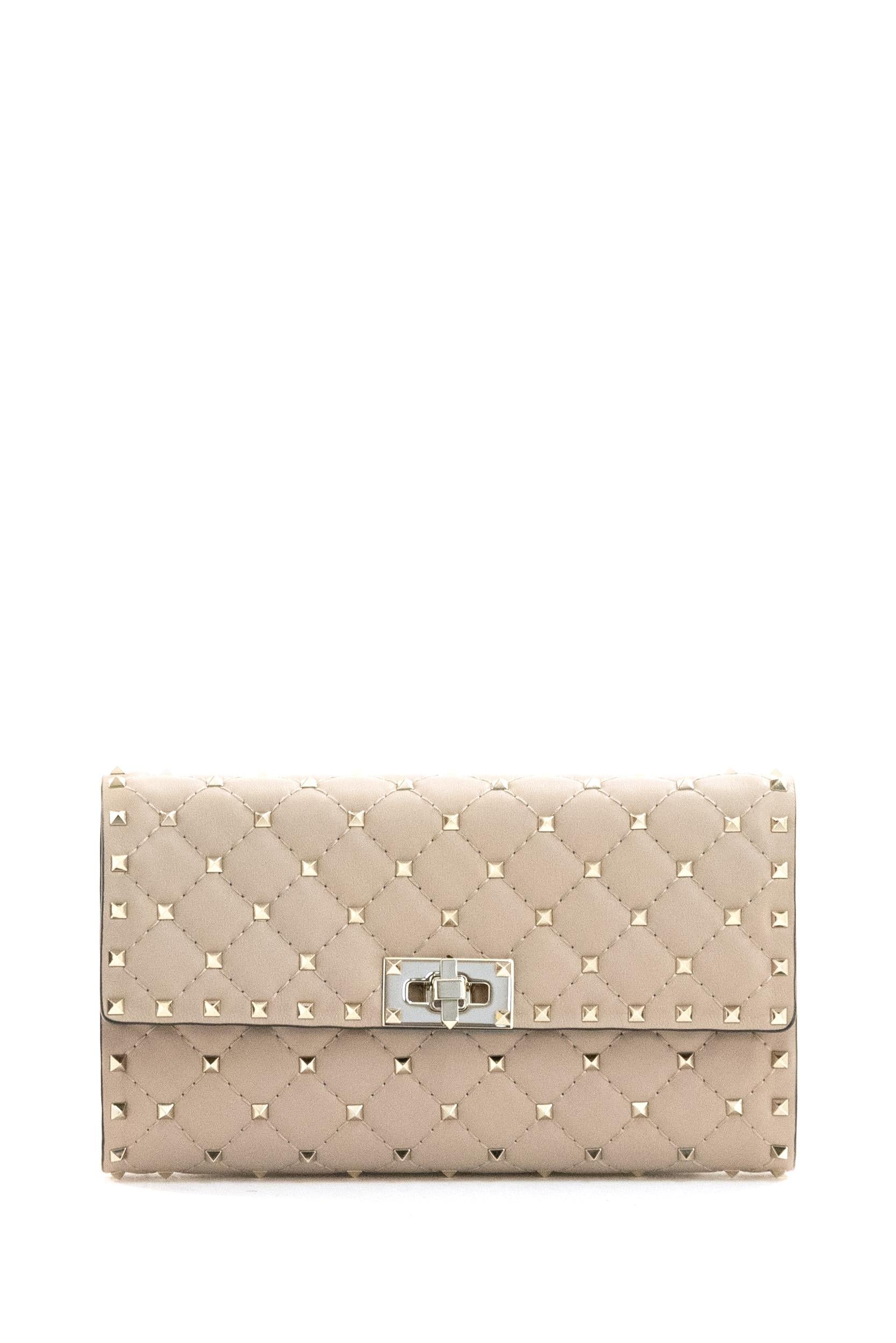 Borsa Rockstud Spike in nappa di colore rosa 8W0B0137NAP P45 VALENTINO GARAVANI 