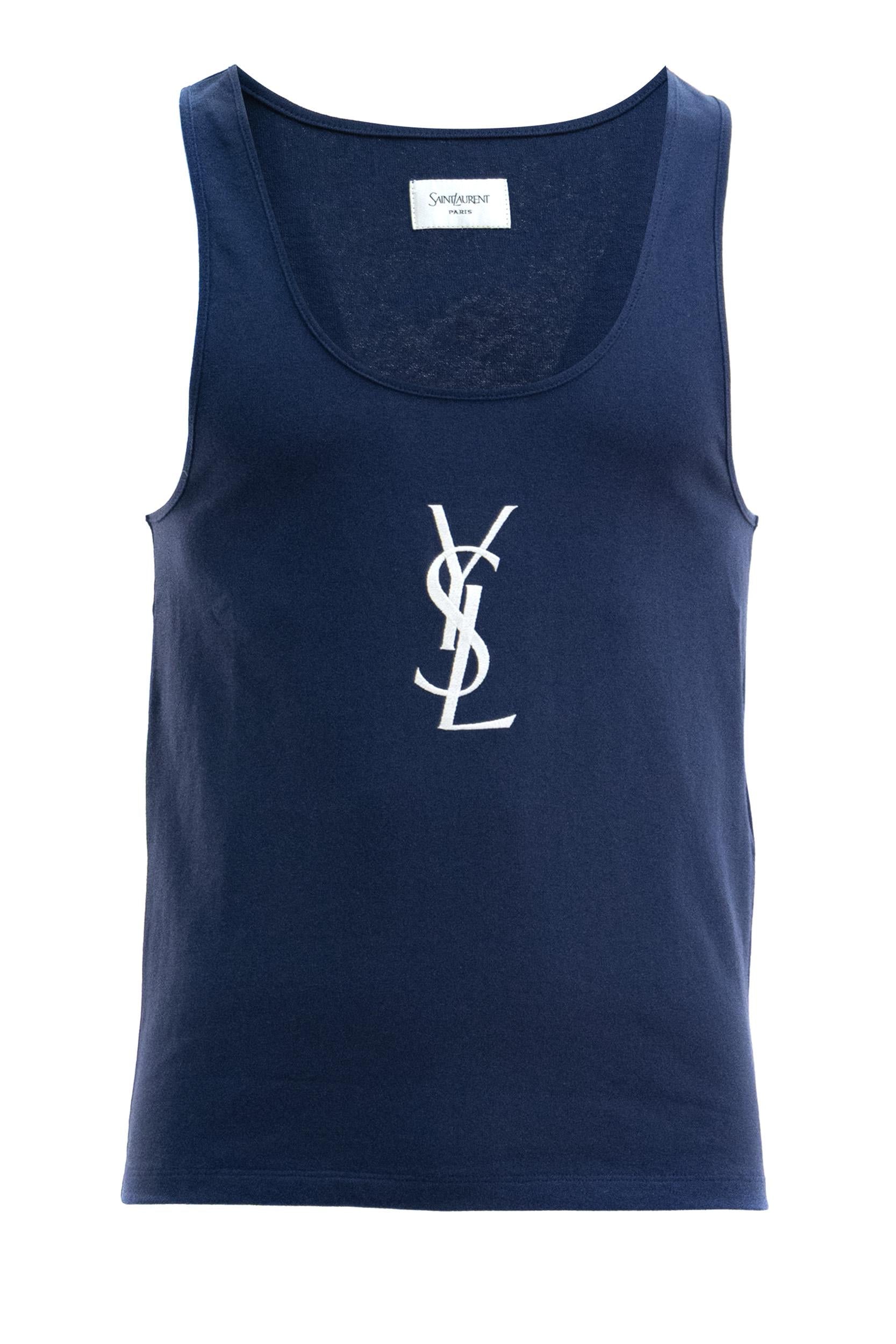Canottiera Cassandre in Cotone<BR/> 858319 Y38AK 4069 SAINT LAURENT 