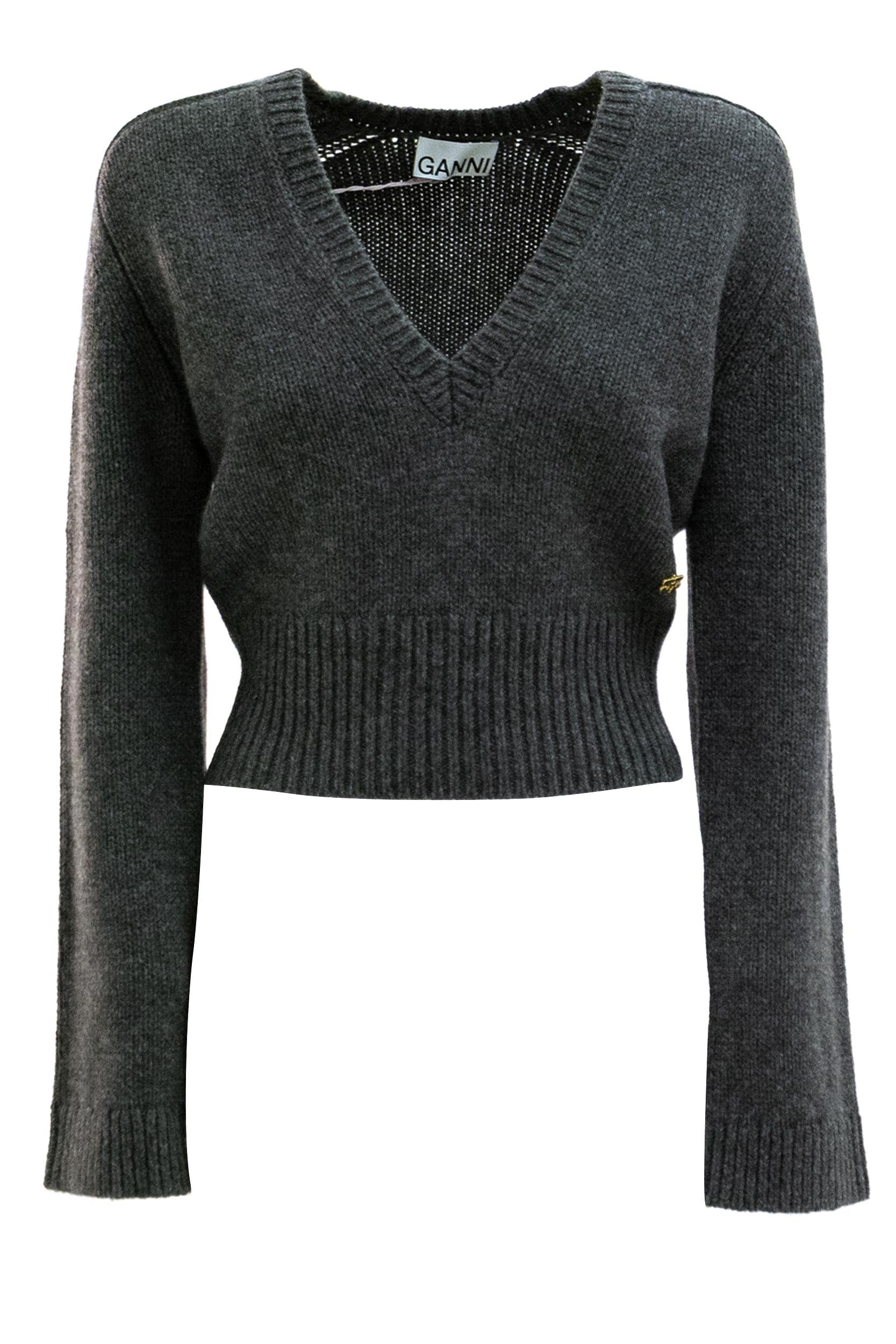 Maglione Lana Yak Grigio Scuro<BR/> K2629 252 GANNI 
