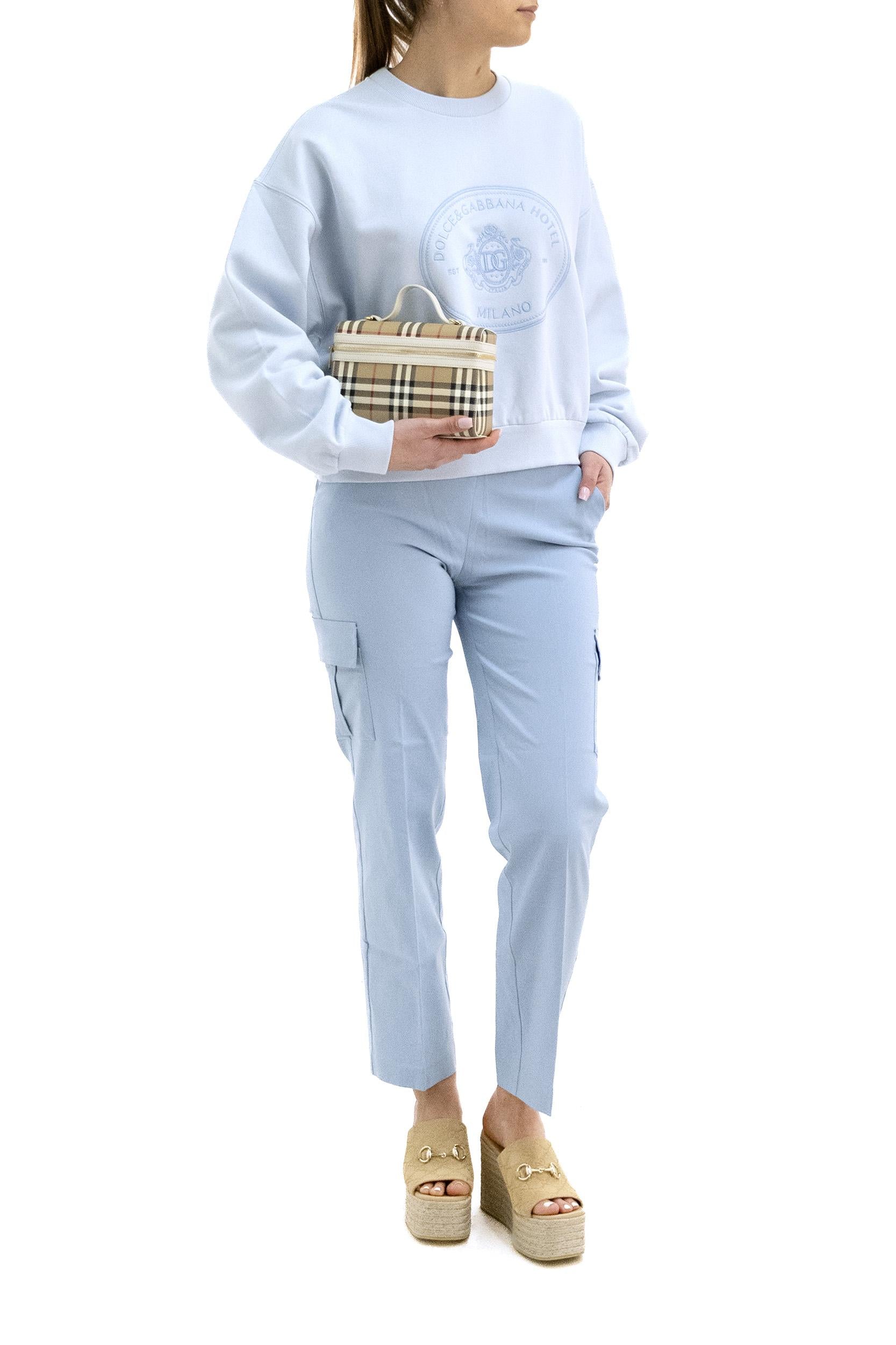 Pantaloni Cargo in tessuto tecnico di colore azzurro<BR/> KOOL F954 SKY AVENUE MONTAIGNE 