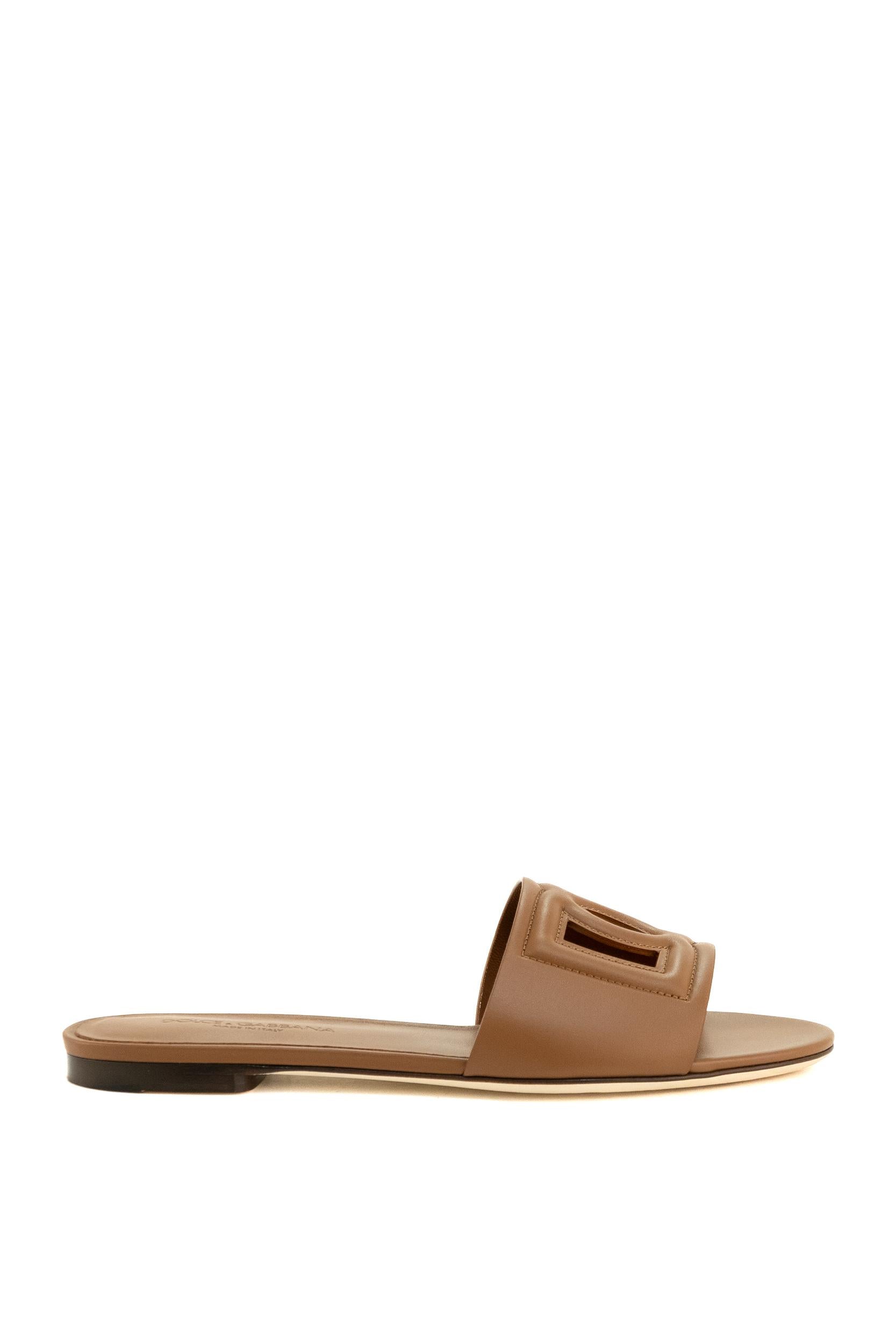 Slide con Logo DG colore marrone CQ0436 AY329 81236 DOLCE & GABBANA 