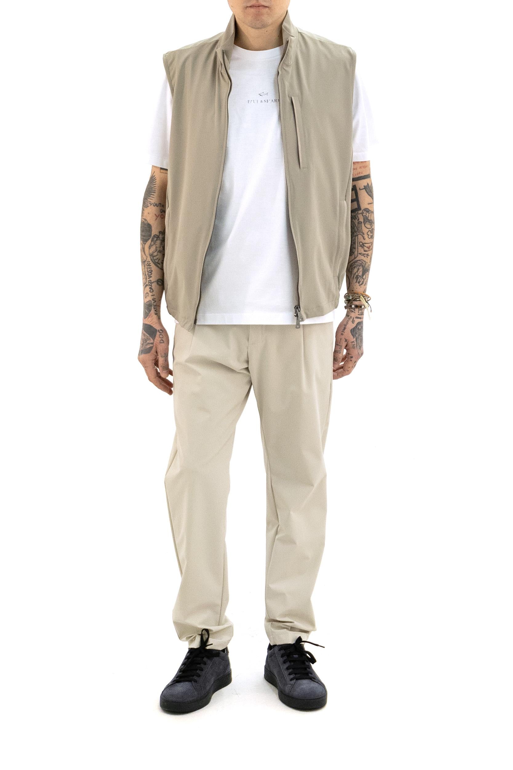 Gilet in tessuto tecnico di colore beige<BR/> 26412186 128 PAUL & SHARK 