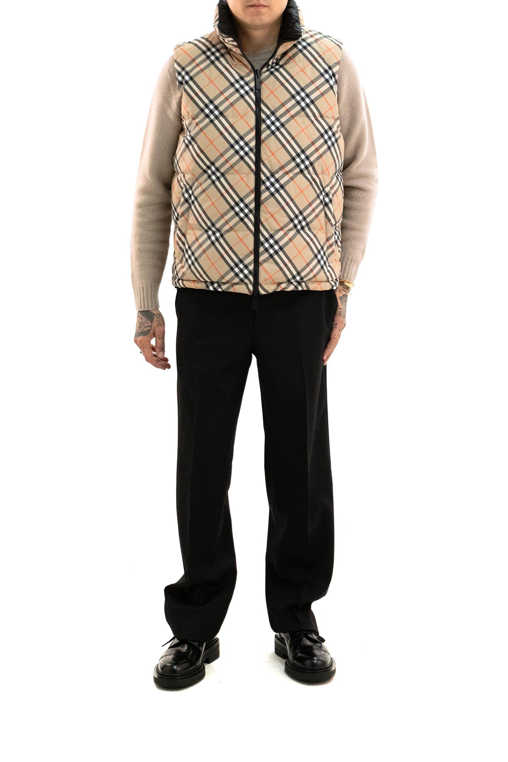 Piumino smanicato Check reversibile<BR/> 8110200 SAND CHECK BURBERRY 