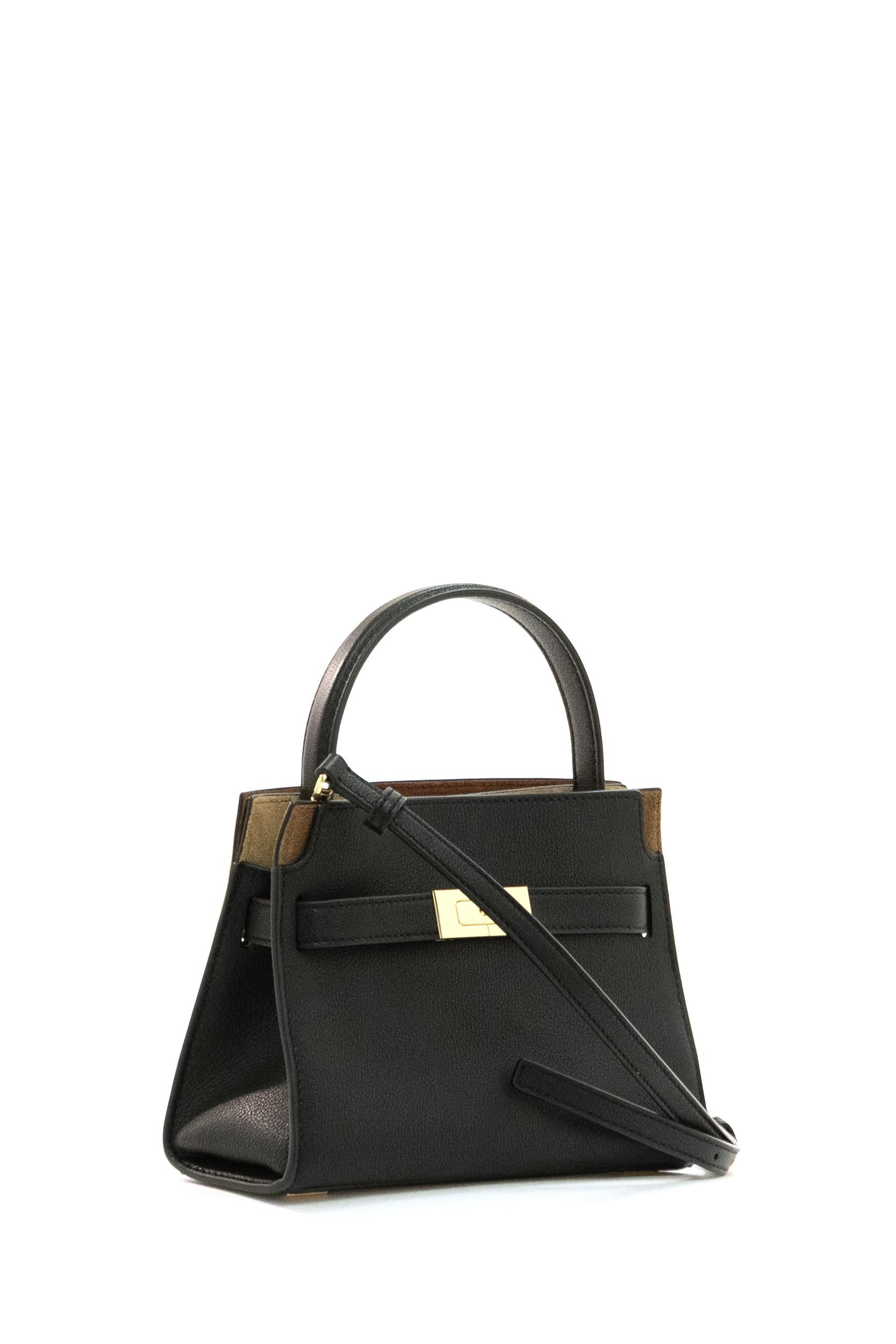 Borsa Petite double bag Lee Radziwill in pelle di colore nero<BR/> 178963 001 TORY BURCH 