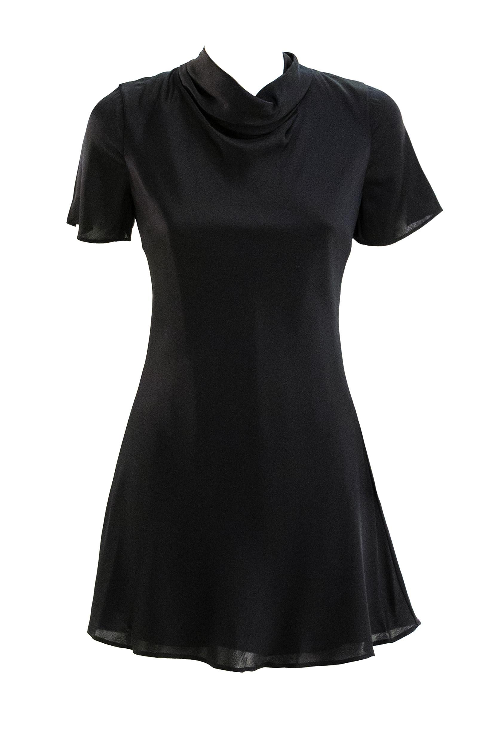 Abito in seta di colore nero<BR/> R25F2200SG BLK STAUD 