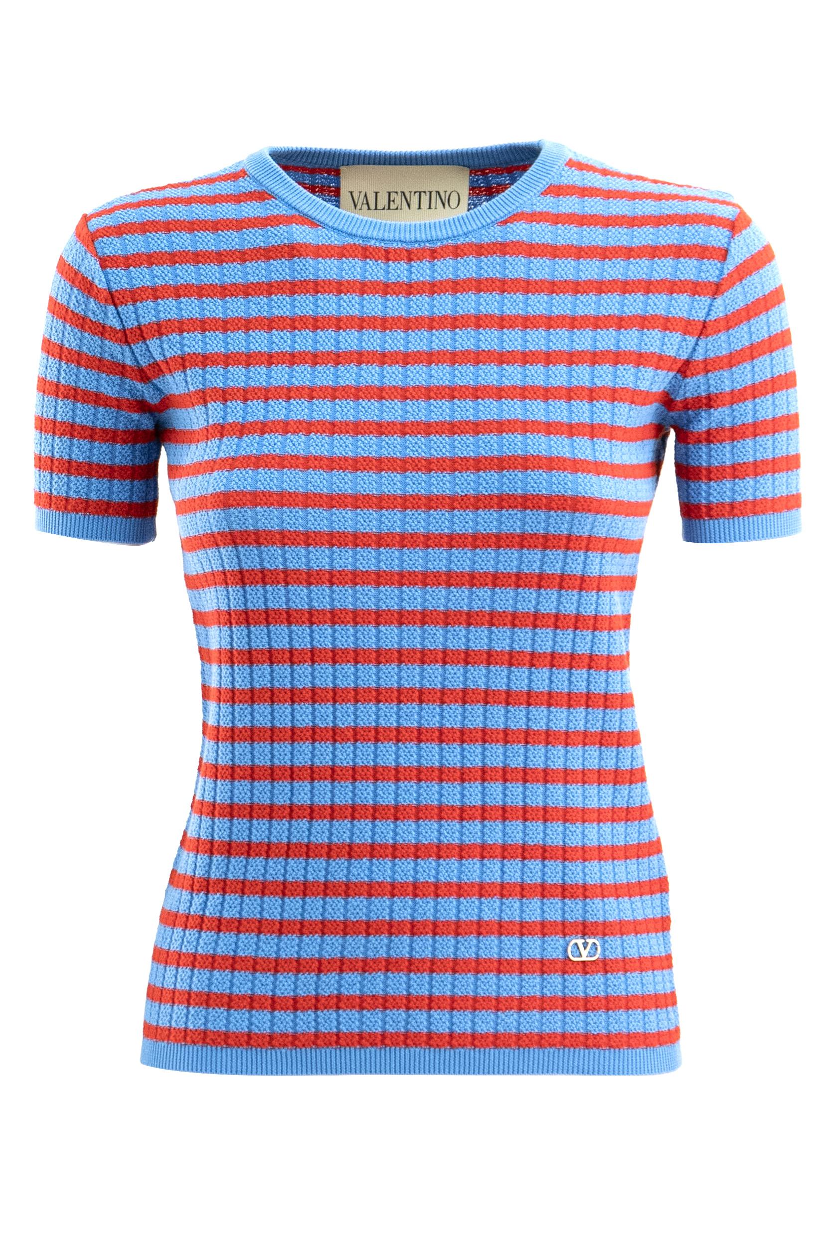 Maglia a Righe in Cotone<BR/> 8B3KC71WA36 9XV VALENTINO GARAVANI 