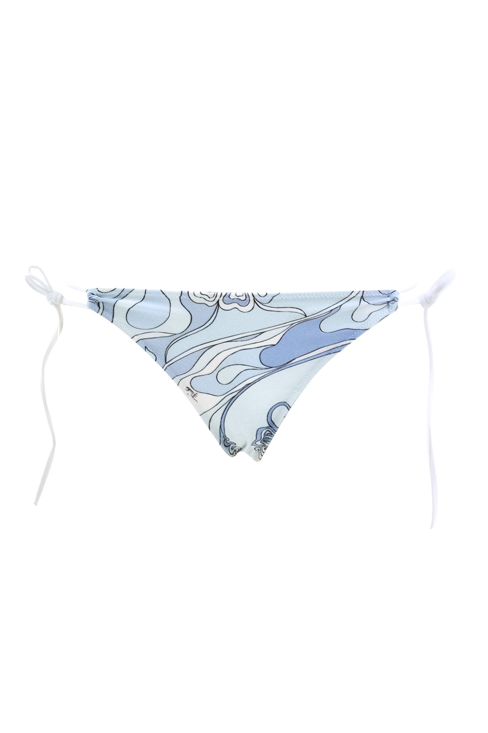Slip bikini con stampa Orchidee di colore azzurro<BR/> 6HMX27 6H835 P21 EMILIO PUCCI 