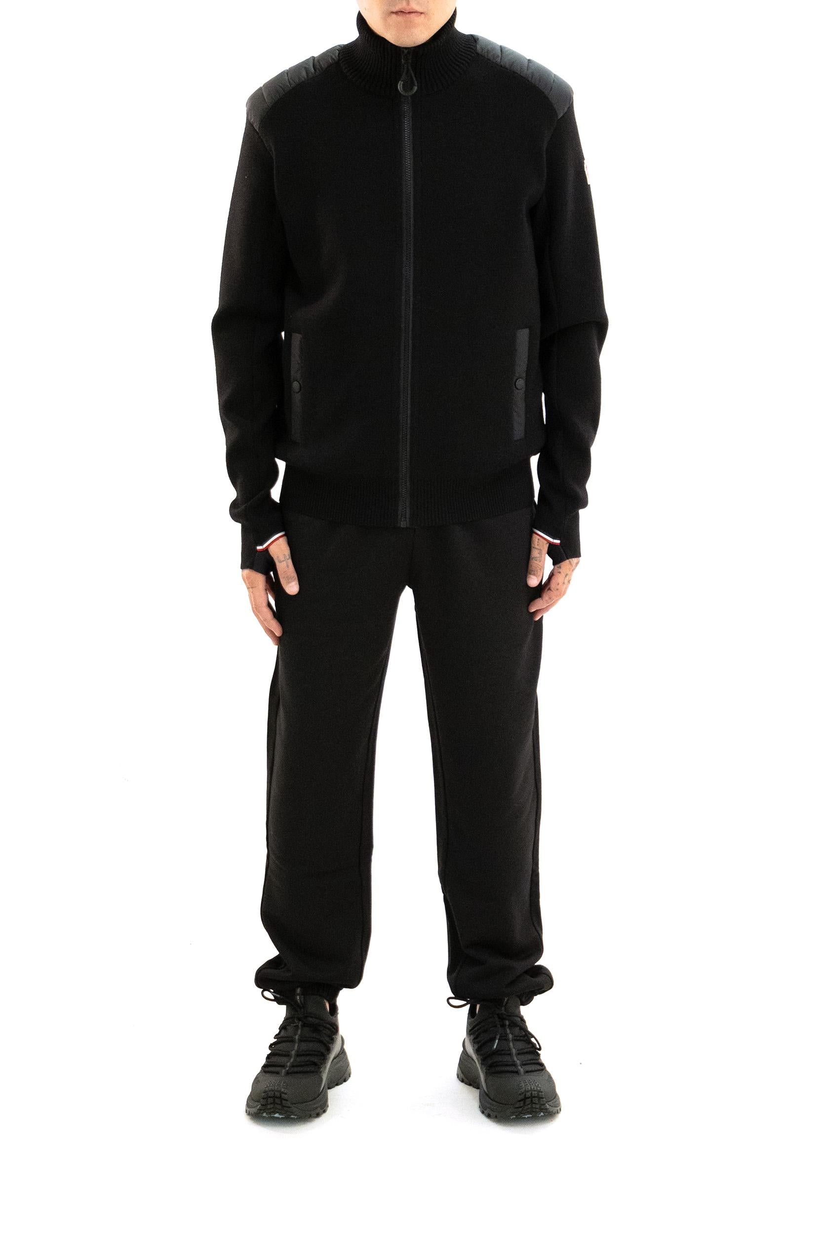 Cardigan Imbottito in Lana Nero<BR/> 9B000-10 M1122 999 MONCLER GRENOBLE 