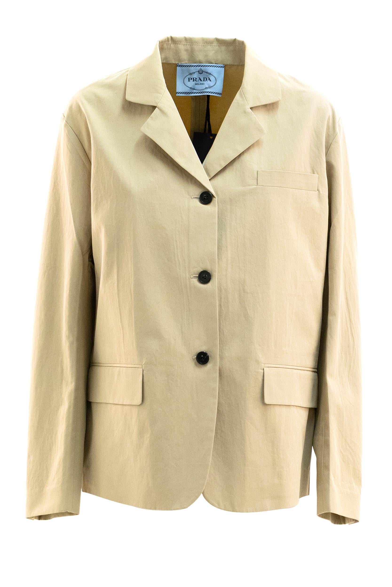 Giacca in cotone di colore beige<BR/> P560P S OOO 17ID F0065 PRADA 
