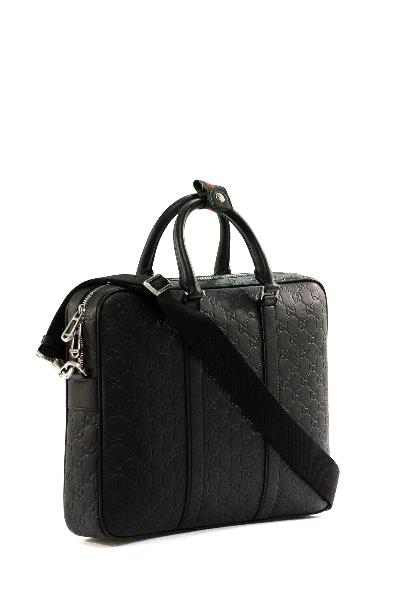 Borsa Portadocumenti in Pelle GG Emblem<BR/> 850222 AAFOM 1053 GUCCI 