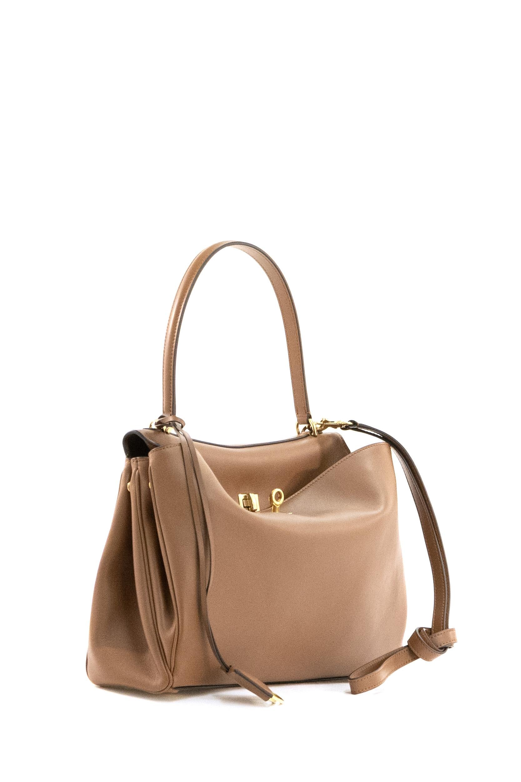 Borsa Rodeo Media  in pelle liscia color cammello<BR/> 789772 2AA4V 2237 BALENCIAGA 