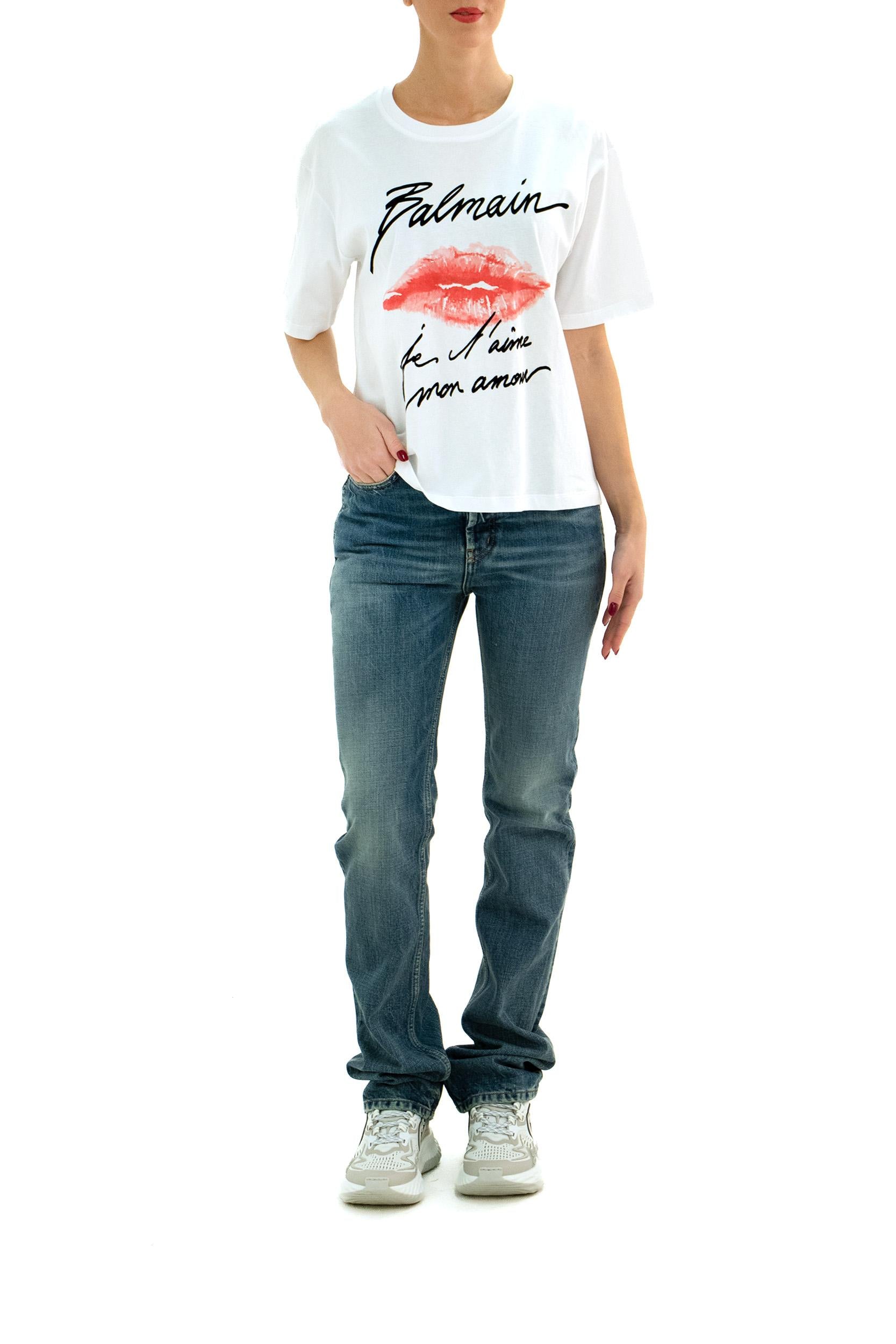 T-shirt<BR/> EF1EG110GE45 GQV BALMAIN 
