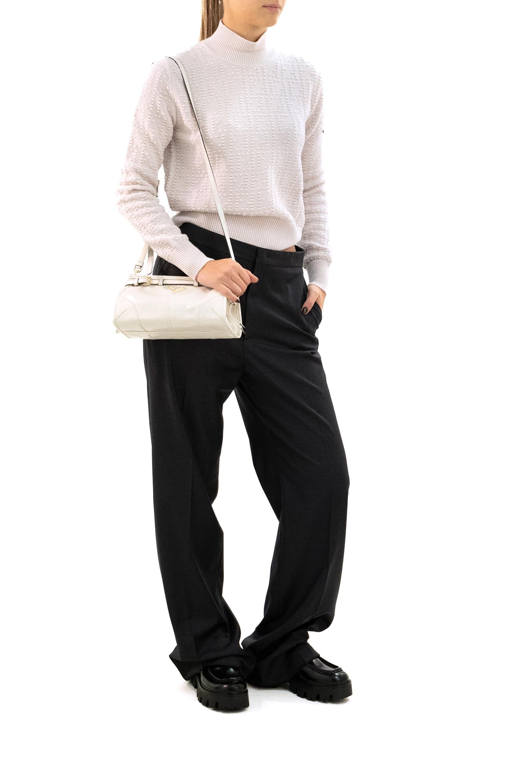 Pullover in lana e cashmere color grigio chiaro<BR/> FZXE09 AYM0 F16A8 FENDI 