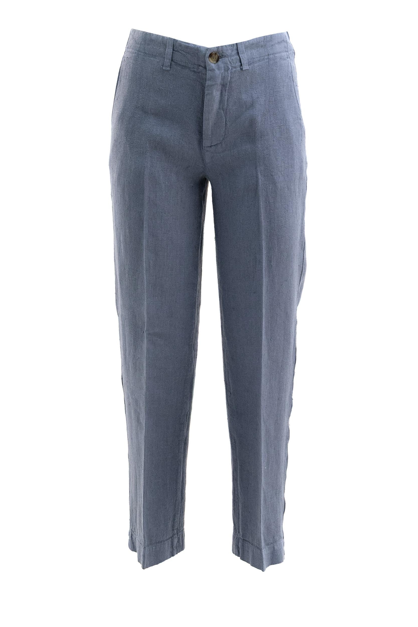 Pantaloni in lino di colore azzurro KP294MT4502 741 KILTIE 