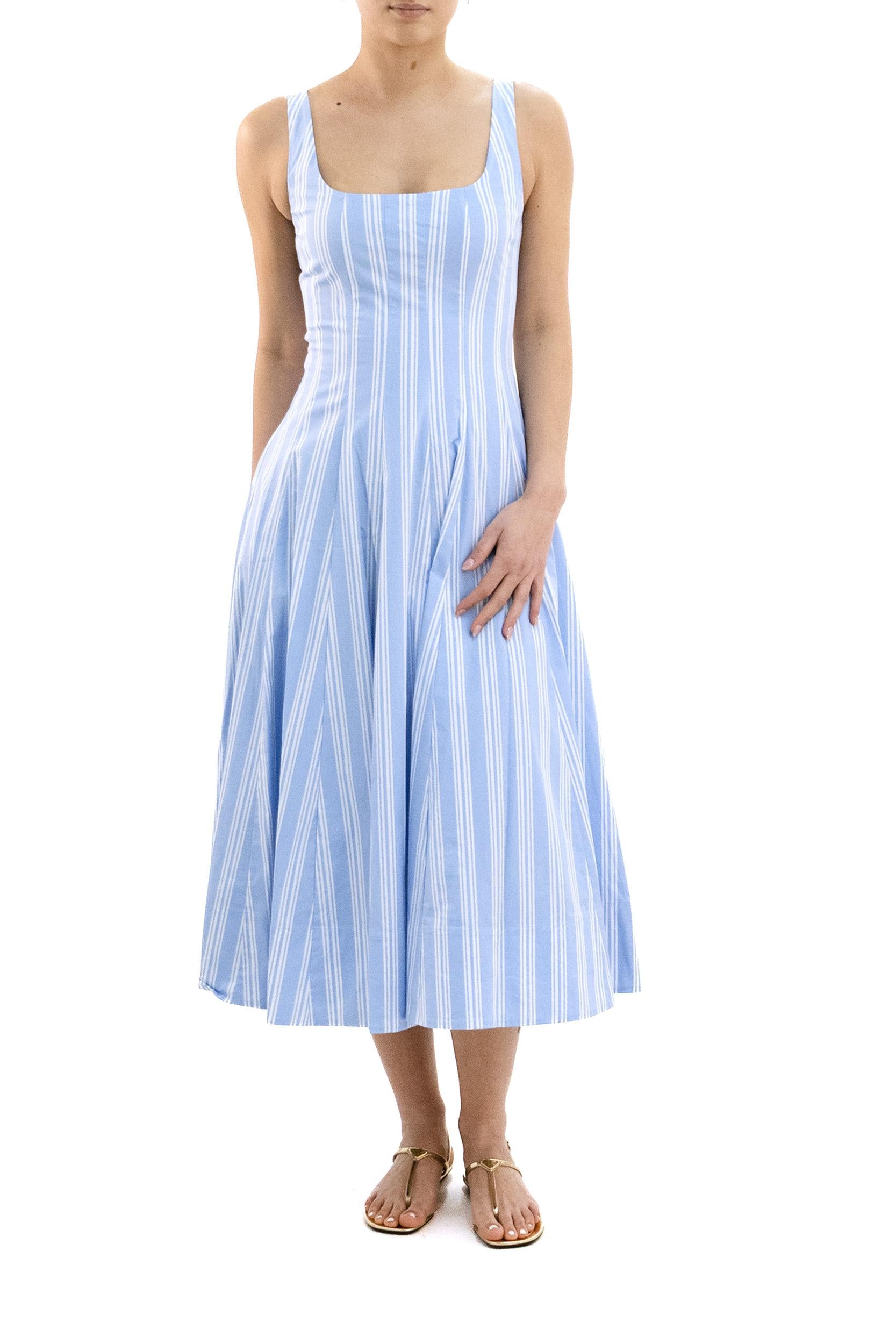 Abito Wells a Righe in Popeline<BR/> R26S2273SP VNST STAUD 