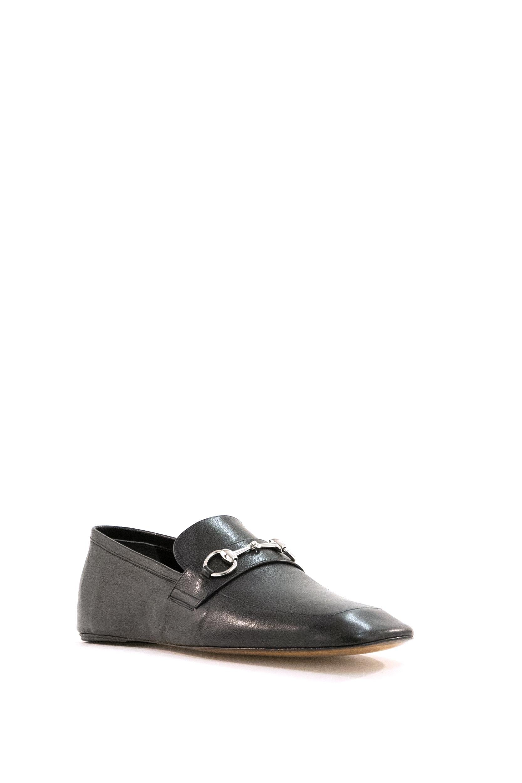 Mocassini Ragazzo in pelle di colore nero<BR/> 867507 AAGEH 1000 GUCCI 