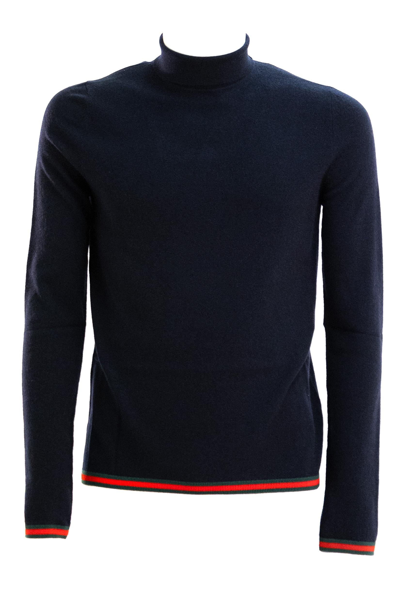 Pullover in cashmere di colore blu<BR/> 850166 XKE04 4795 GUCCI 