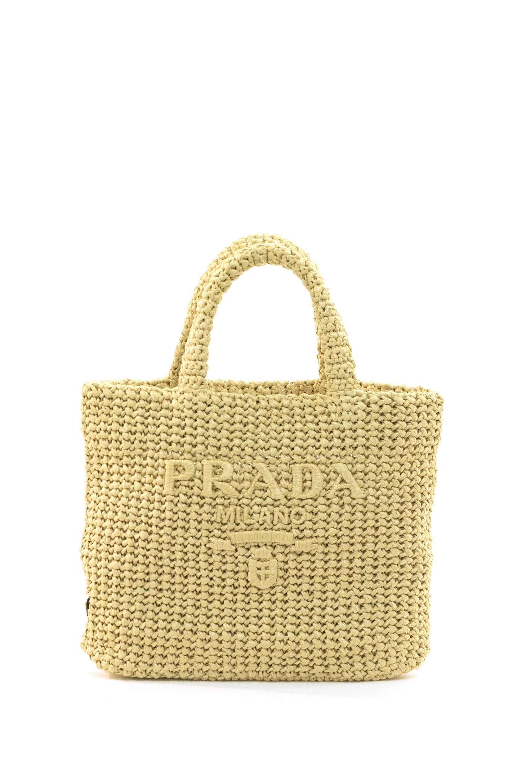 Borsa shopping in rafia sintetica color naturale <BR/> 1BG422 V OUL 2C2T F05IA PRADA 