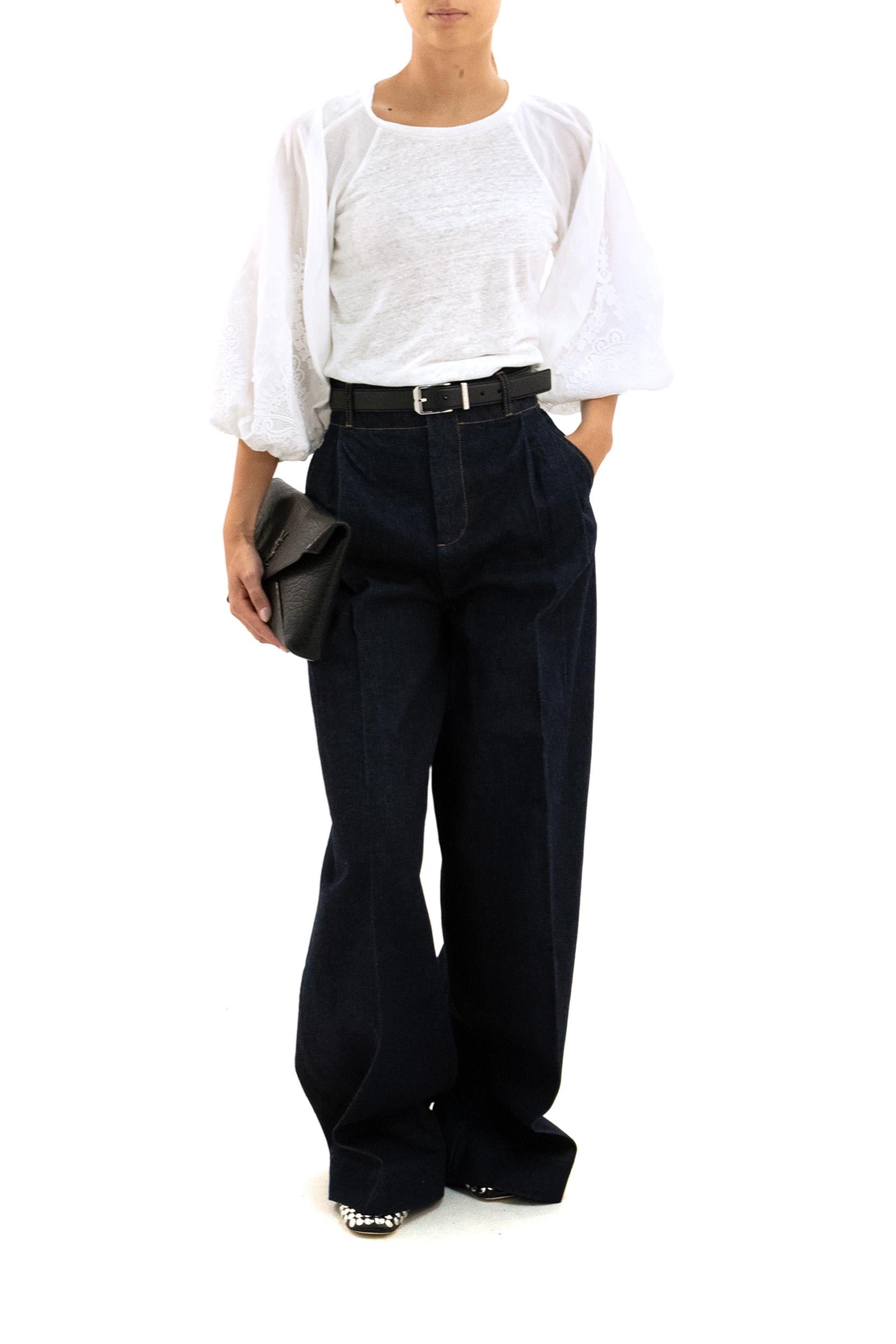 T-shirt con Maniche a Campana Lino Avorio<BR/> 5497TF25R IVORY ZIMMERMANN 