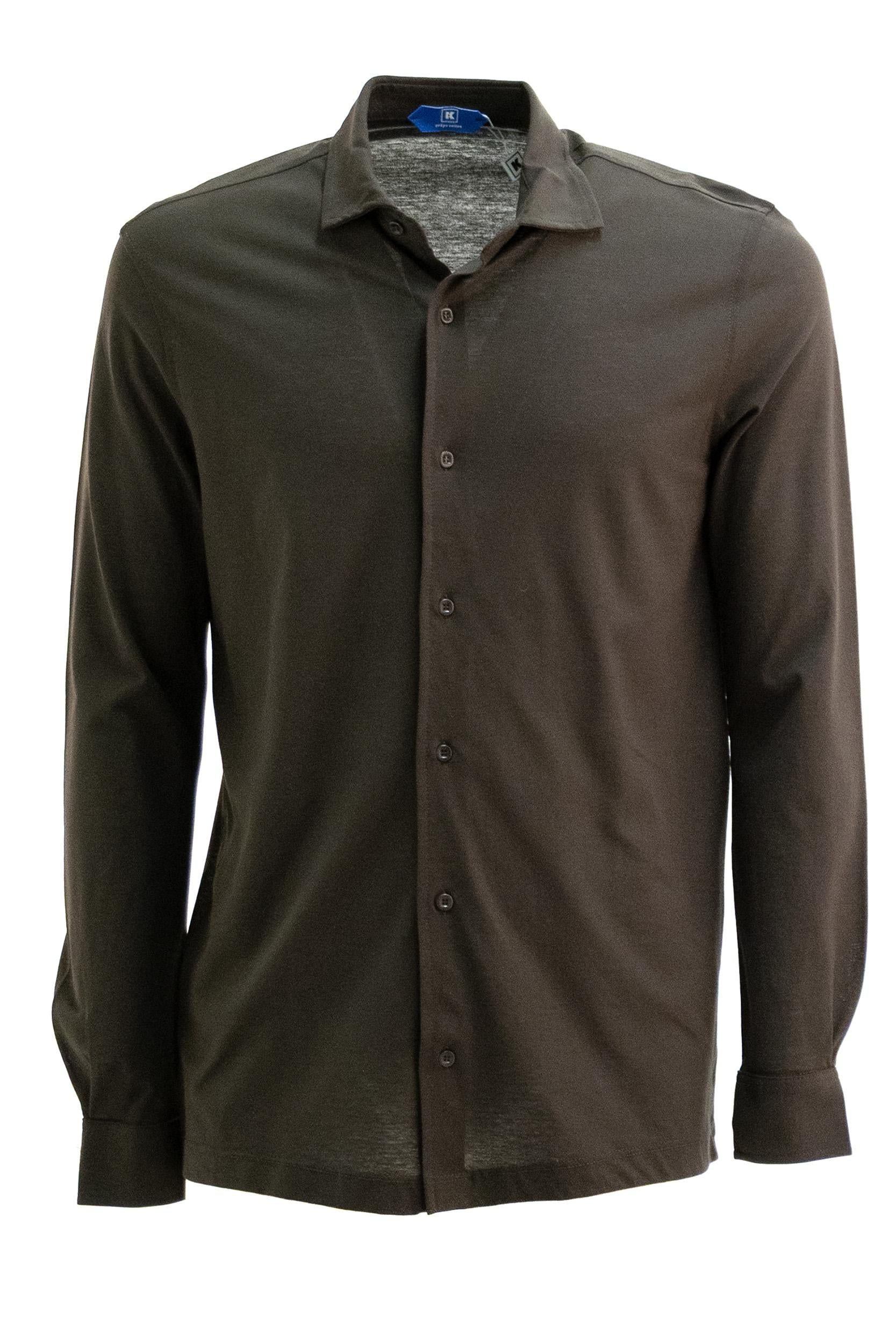 Camicia in cotone di colore marrone<BR/> WCAPRIL W8321025 005 KIred 