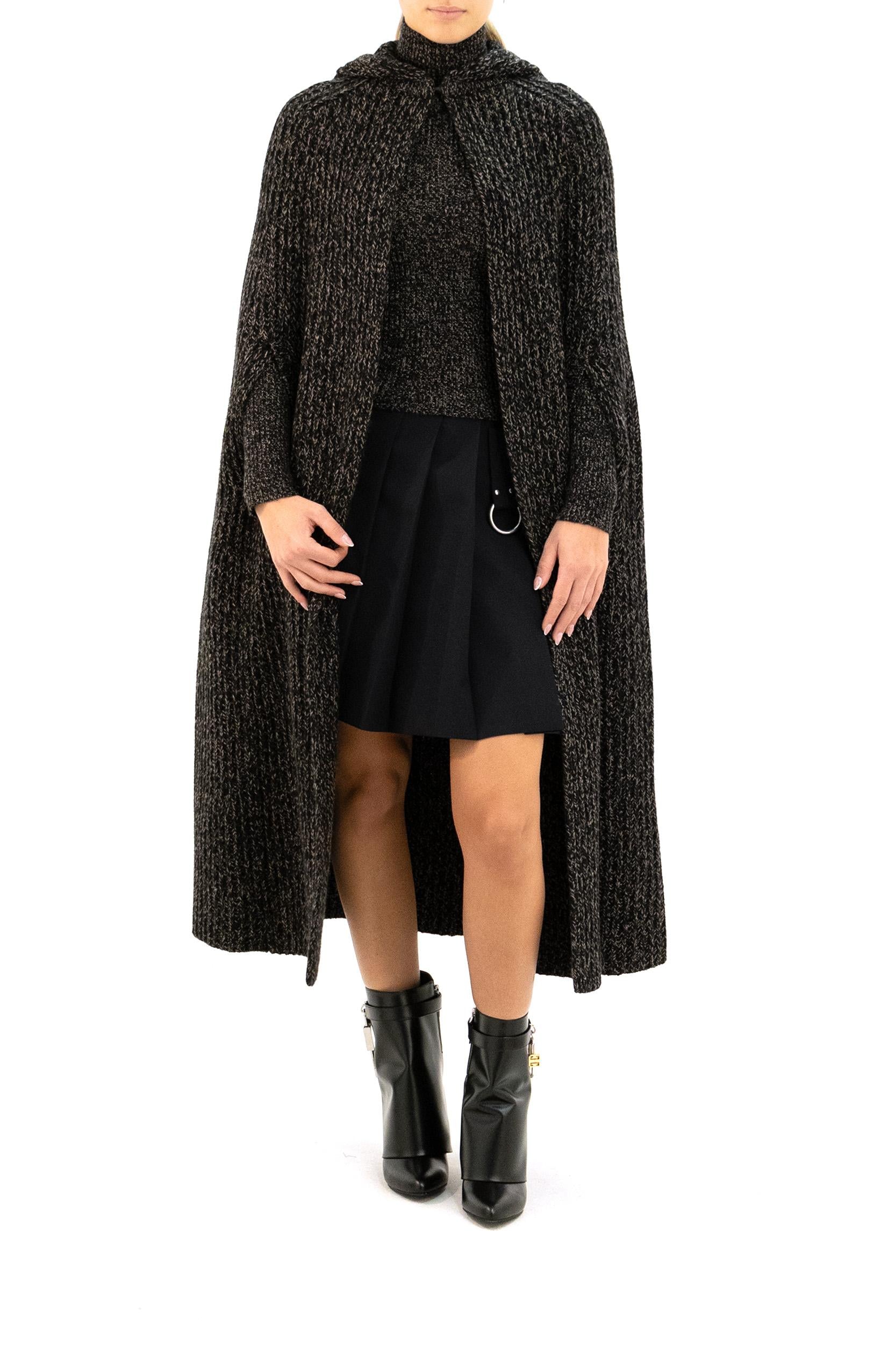 Cappa Bombo in lana e cachemire color nero e beige<BR/> BOMBO1234 004 MAX MARA 