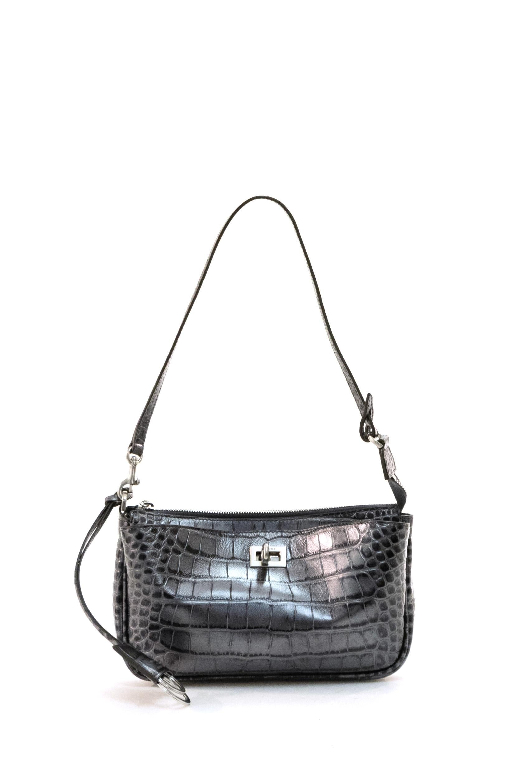 Pochette Rodeo in pelle stampa cocco color platino <BR/> 814111 2AB5M 1015 BALENCIAGA 