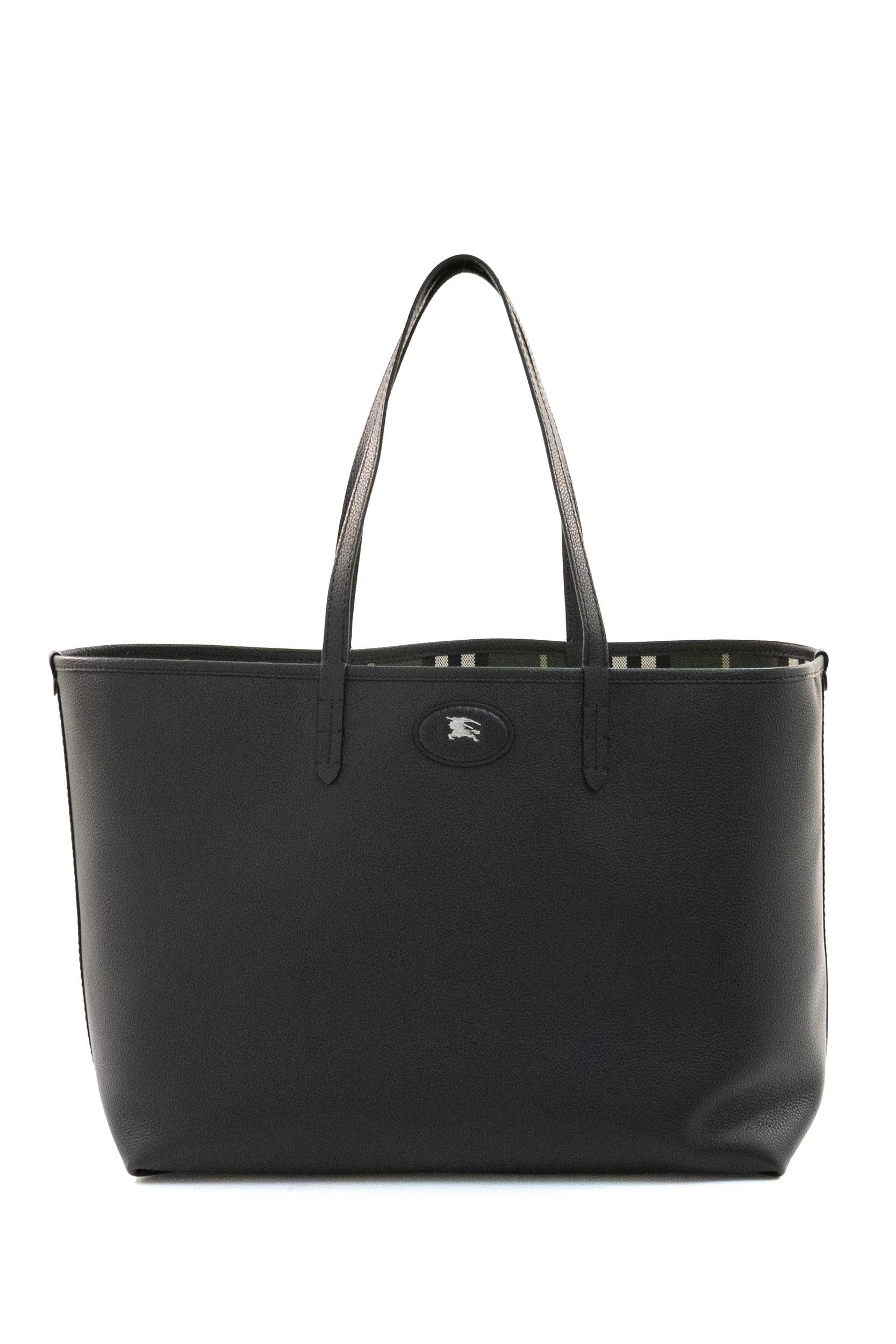 Tote Bloomsbury Media Reversibile in Pelle<BR/> 8120720 THICKETSLATE BURBERRY 