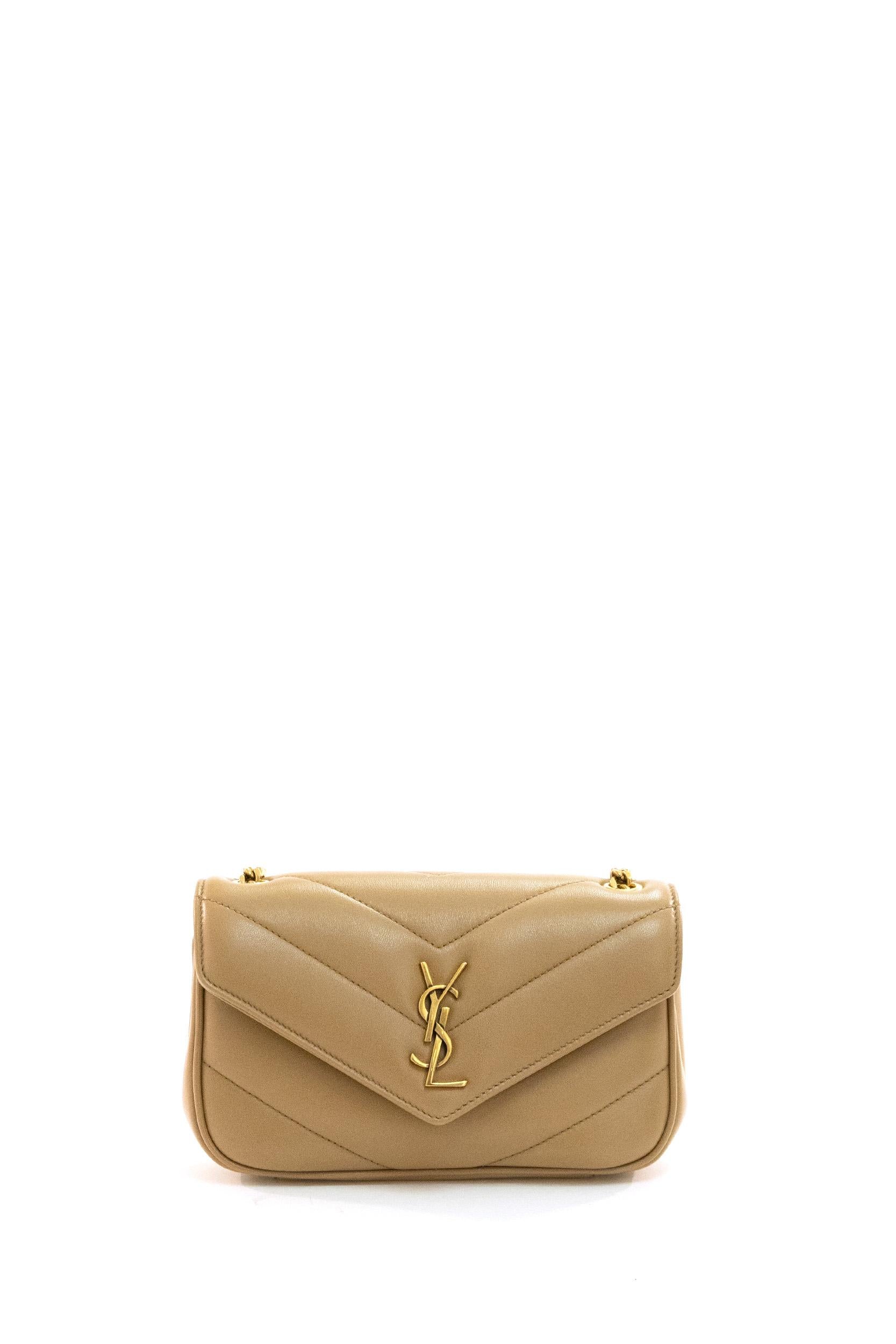 Borsa Loulou Mini in nappa matelassè color beige <BR/> 821749 AAEAX 2357 SAINT LAURENT 