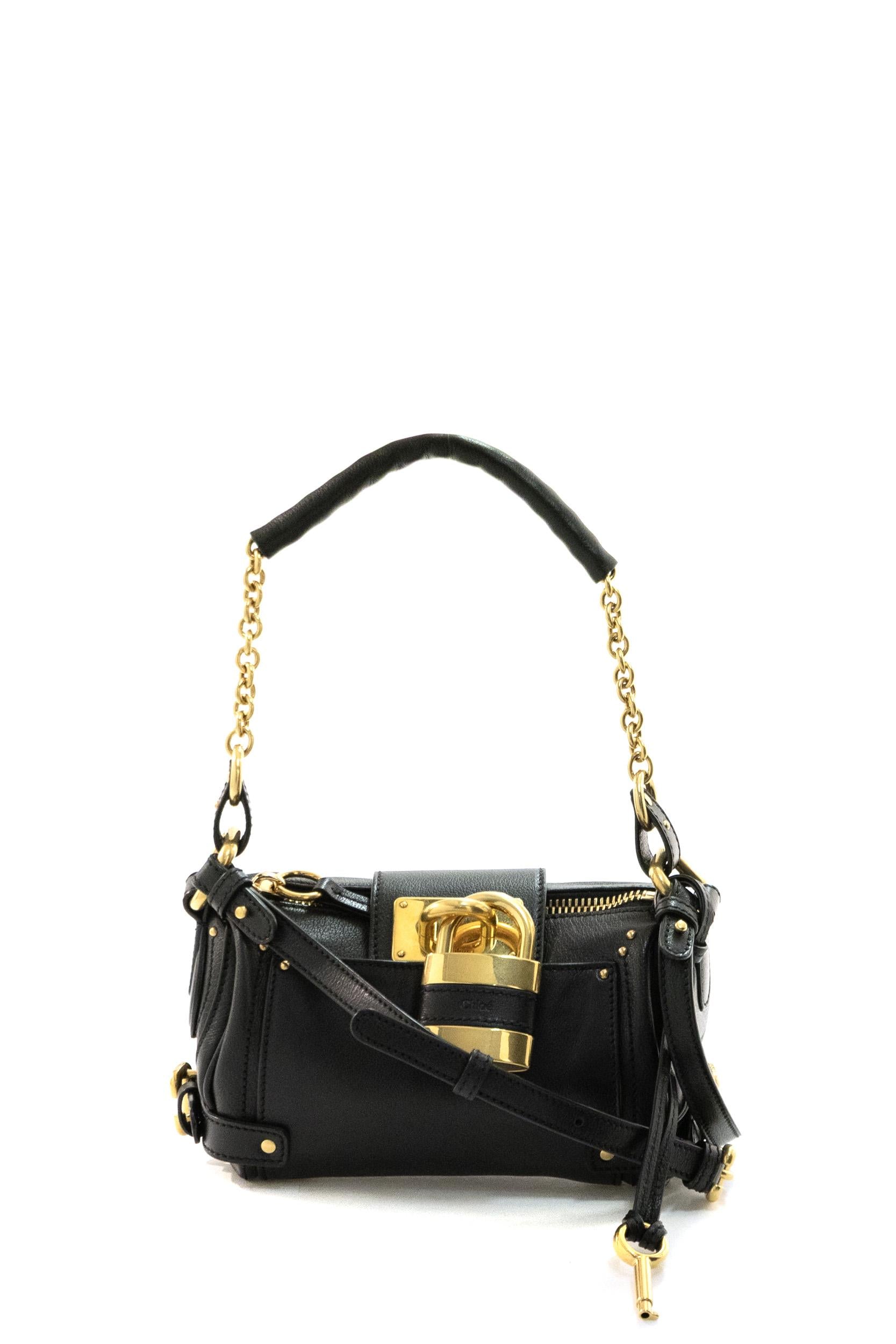 Borsa con Catena Paddington Piccola in Pelle Granata<BR/> 25WS803P75 001 CHLOE' 