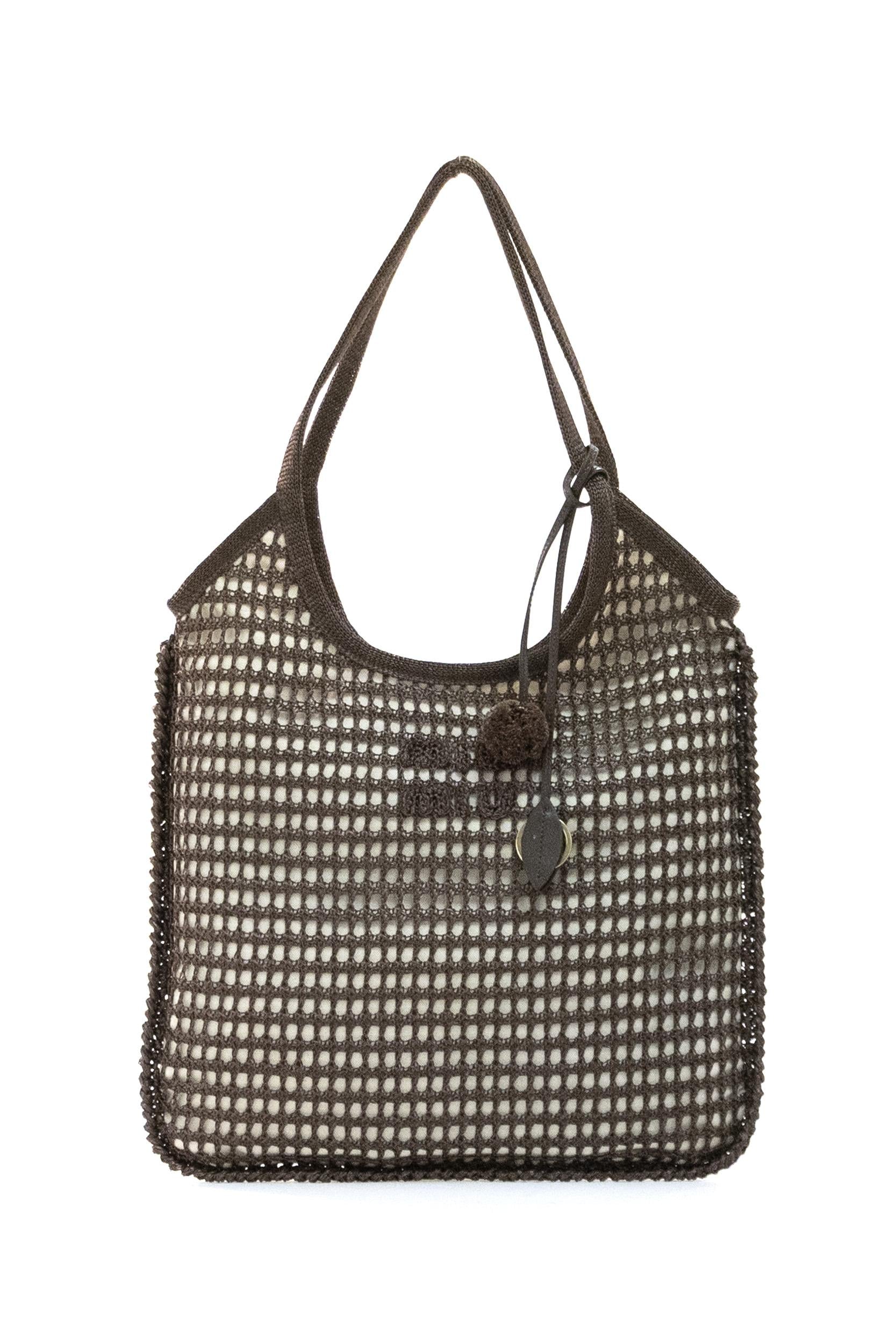 Borsa Ivy in crochet di colore marrone<BR/> 5BG231 V OBY 2I0C F0324 MIU MIU 