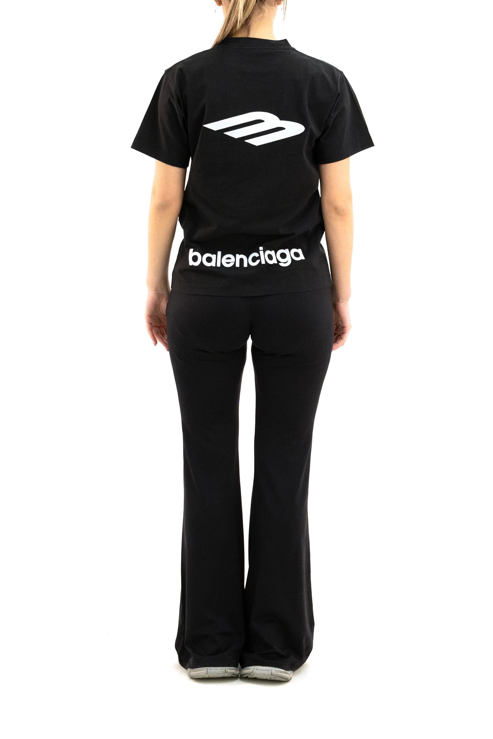 T-Shirt 3B Sports Icon in pile dry di colore nero <BR/> 855362 TTVK5 9034 BALENCIAGA 