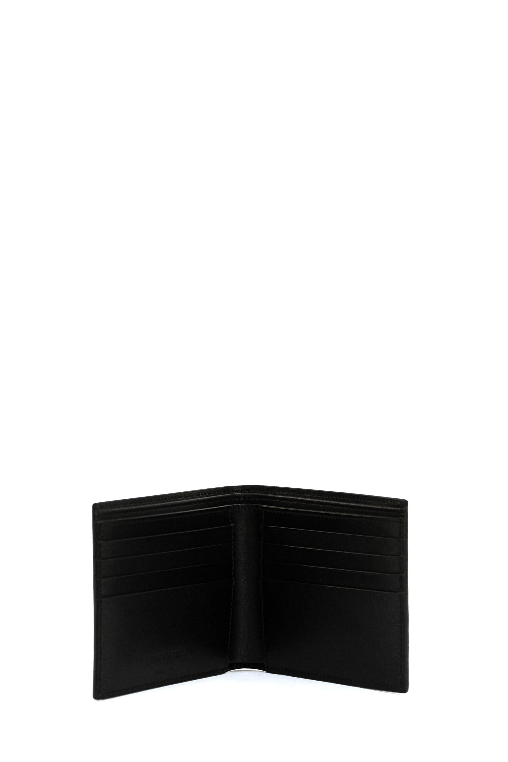 Portafogli in pelle liscia di colore nero<BR/> 396307 0U90N 1000 SAINT LAURENT 