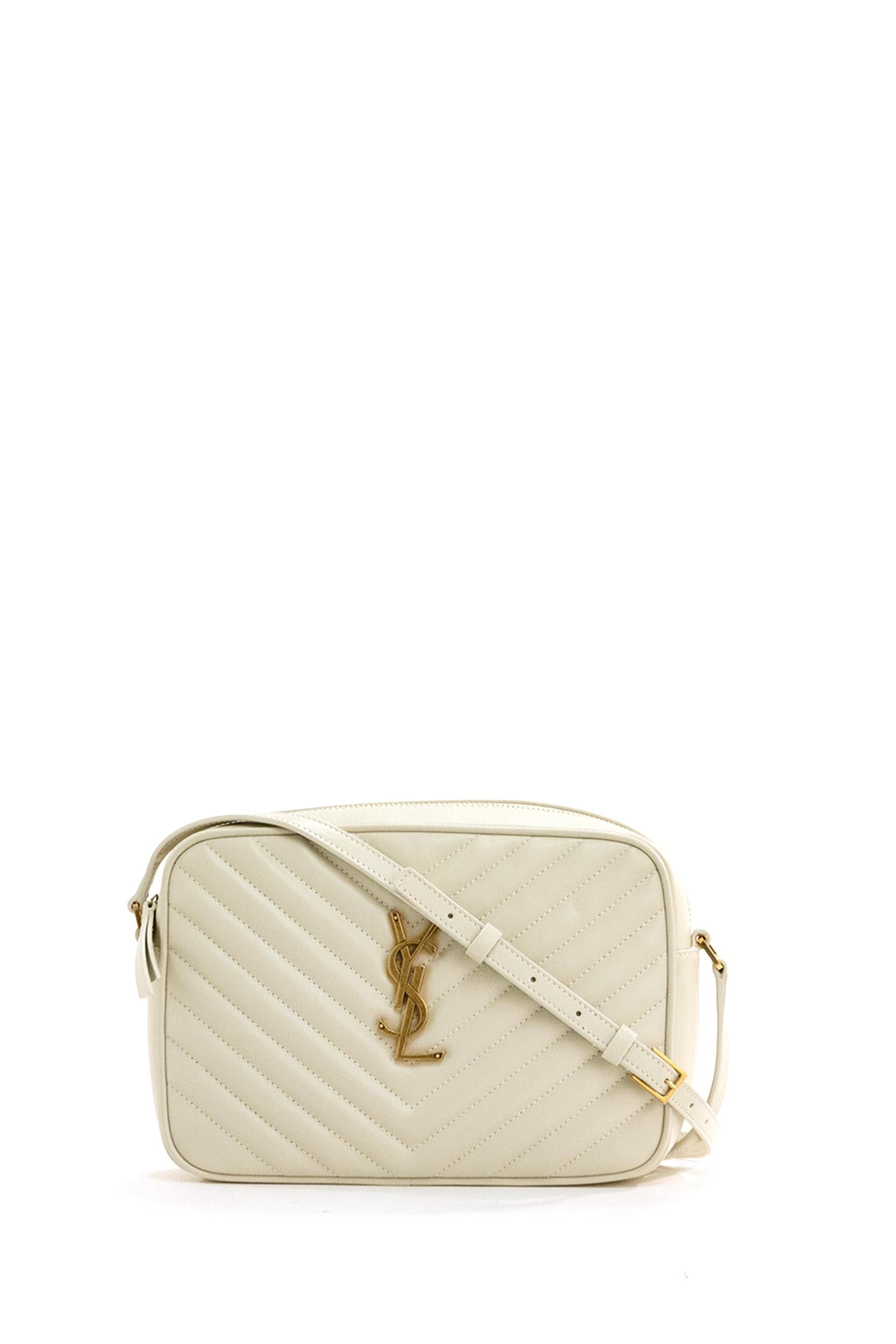 Borsa camera bag Lou in pelle matelassè di colore crema<BR/> 761554 DV707 9207 SAINT LAURENT 